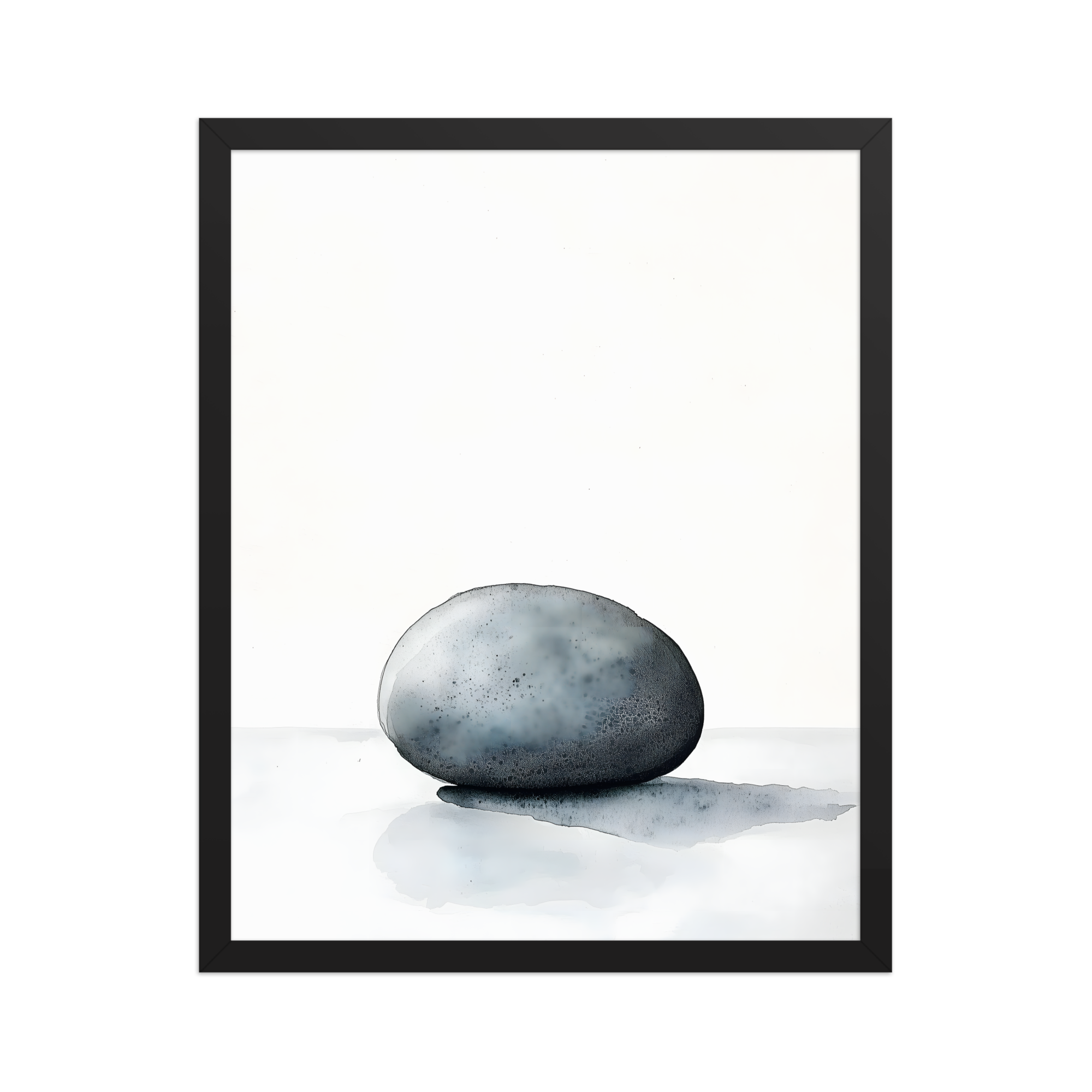 Worn Stone — Japandi wabi-sabi framed print, minimalist Japanese wall art