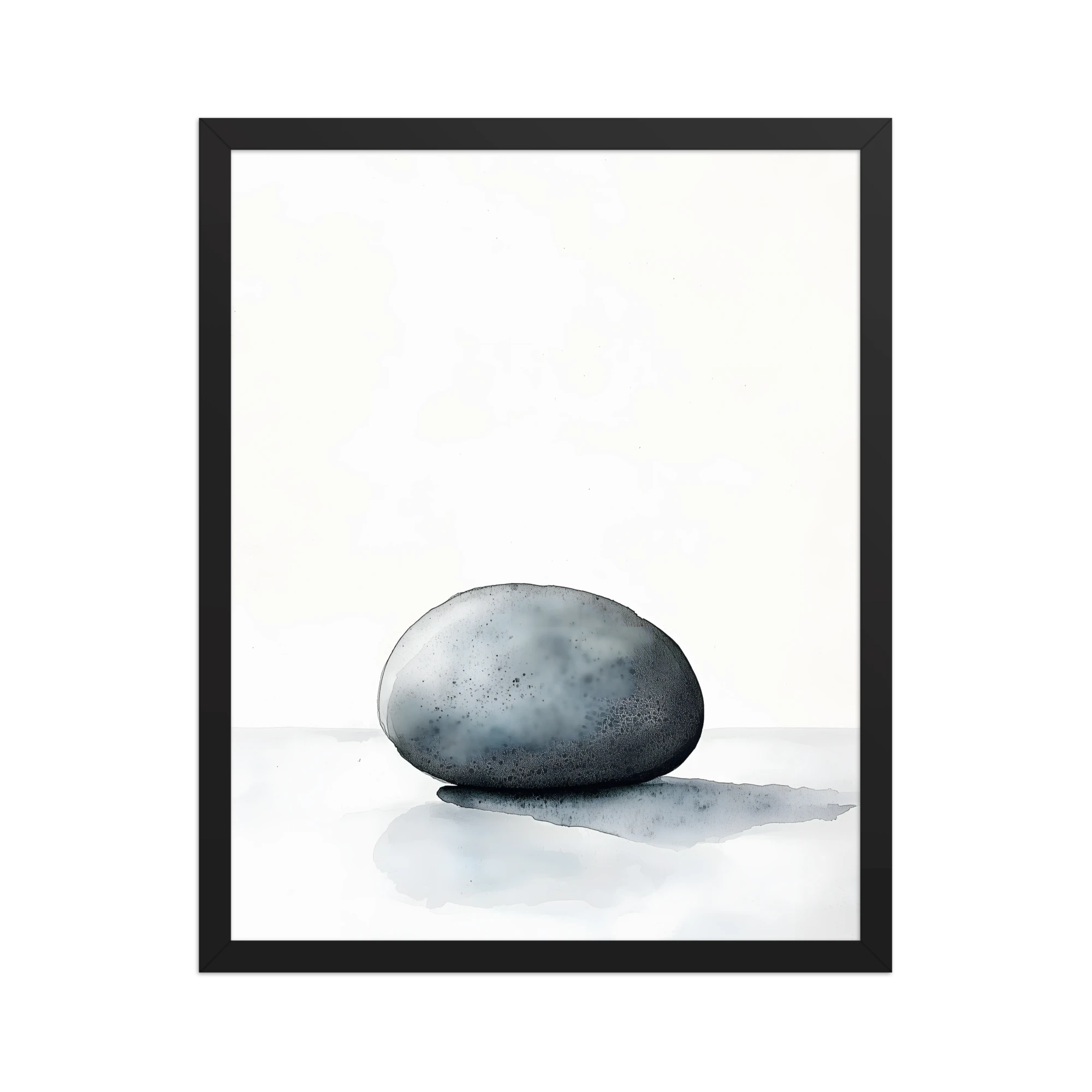 Worn Stone — Japandi wabi-sabi framed print, minimalist Japanese wall art