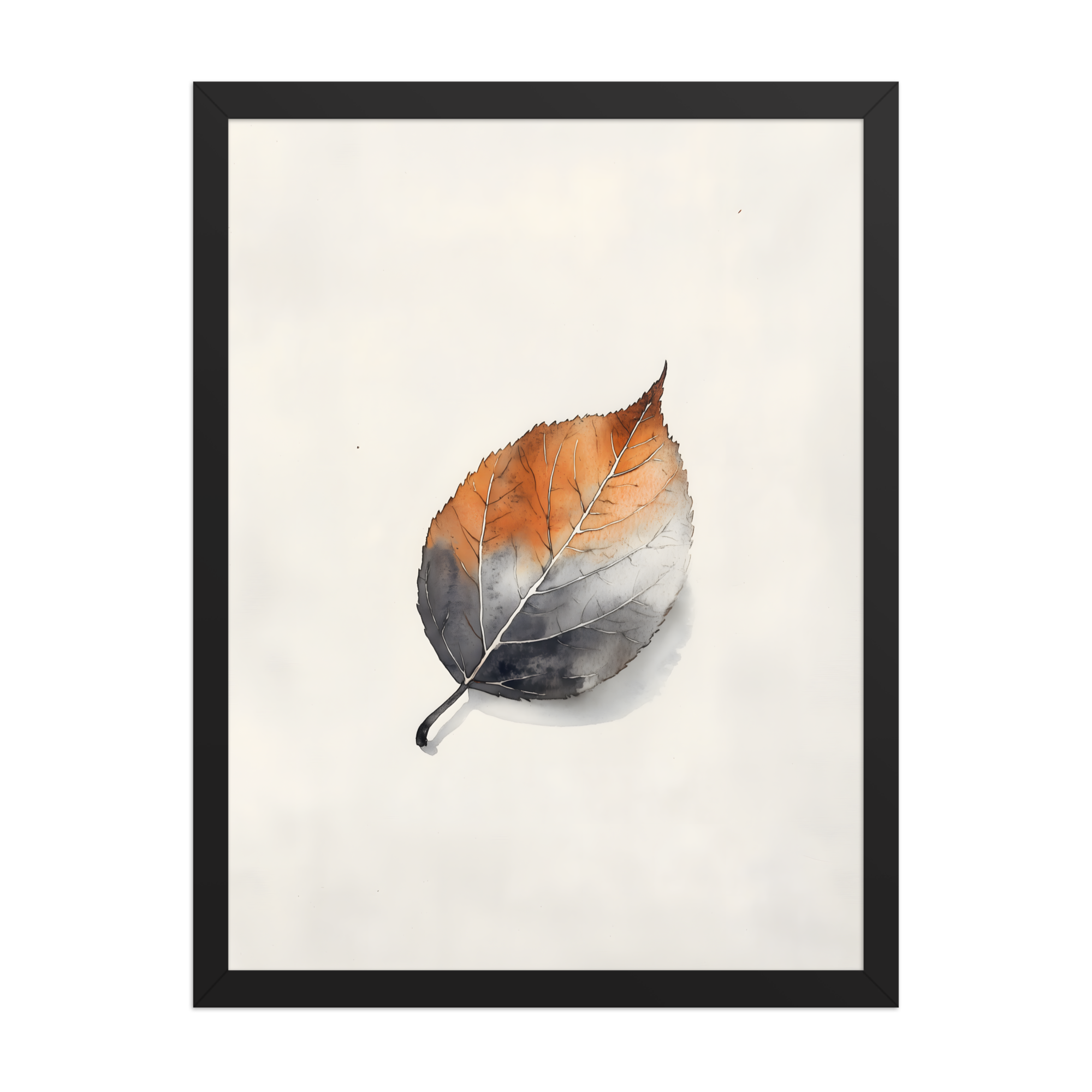 Single Leaf — Japandi ma framed print, minimalist Japanese wall art