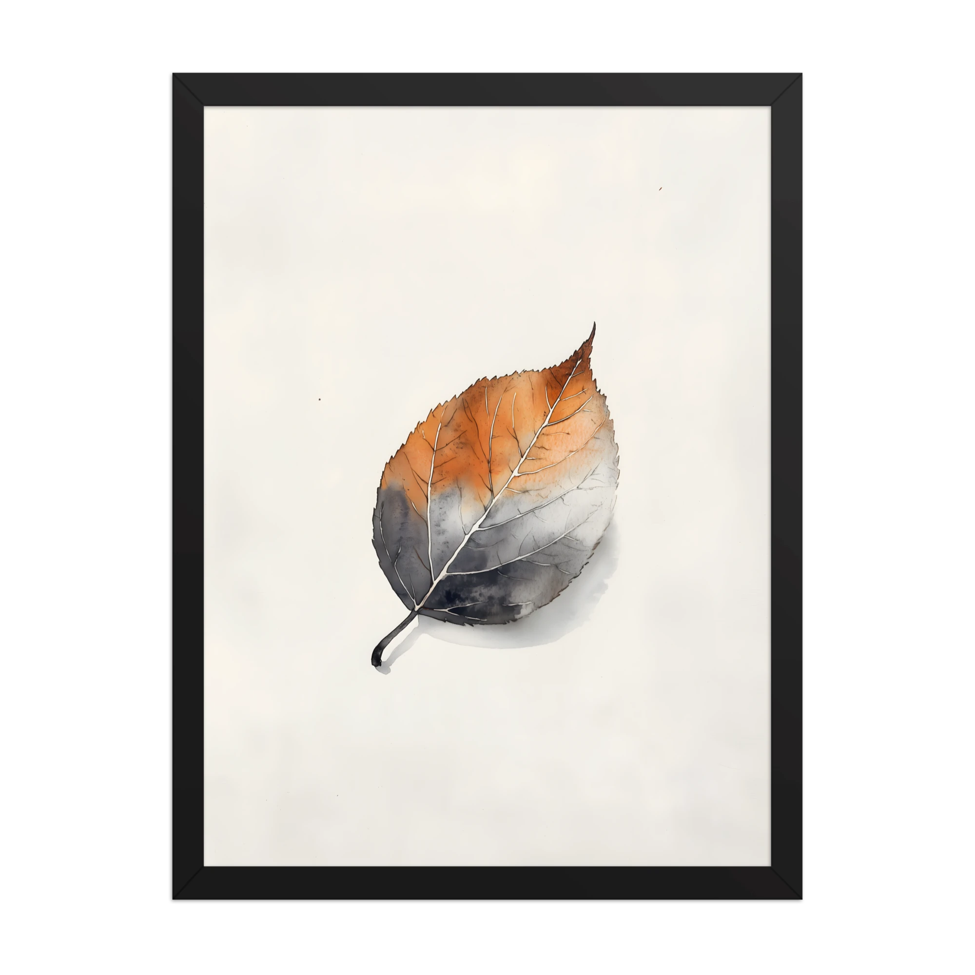 Single Leaf — Japandi ma framed print, minimalist Japanese wall art