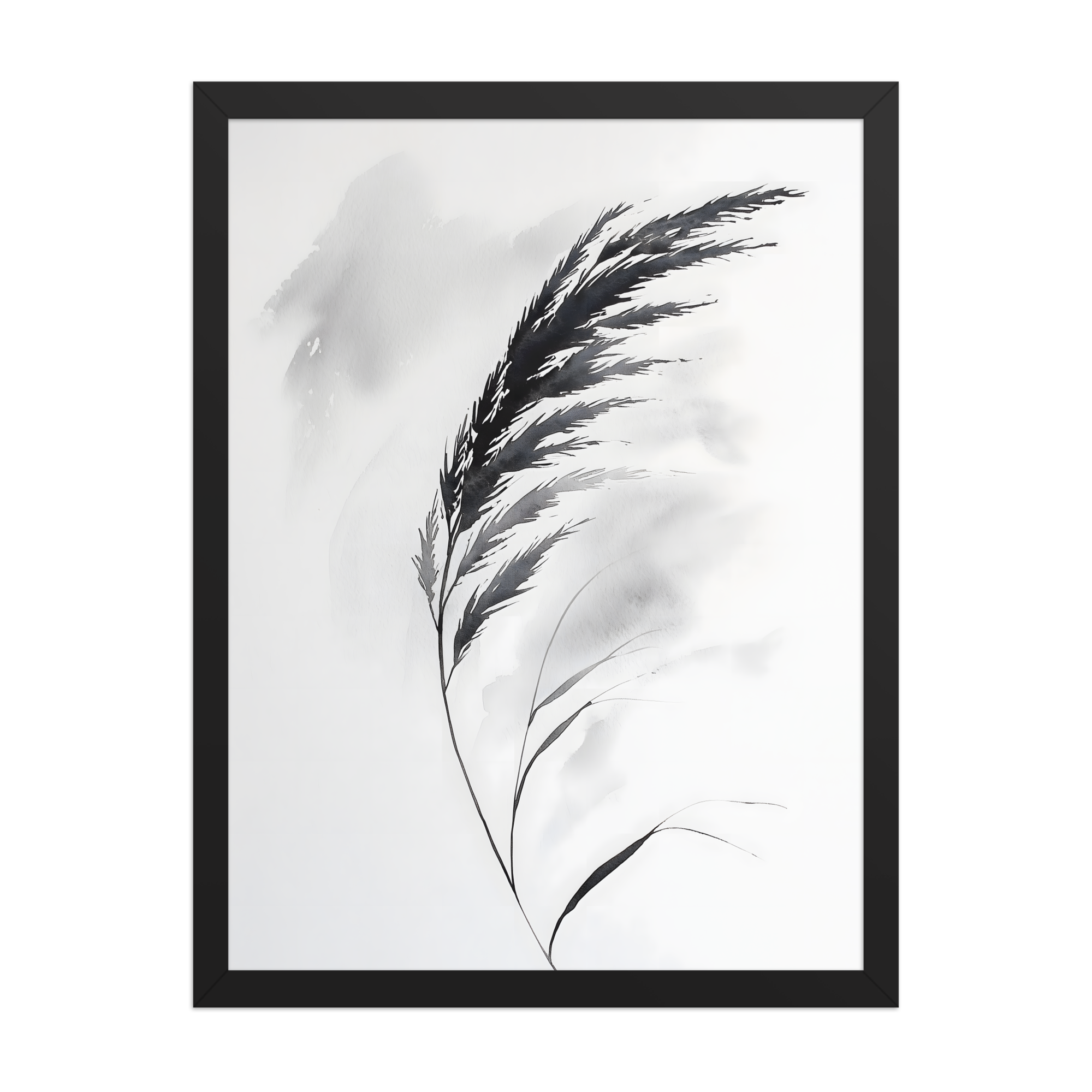 Wild Grass — Japandi zen nature framed print, minimalist Japanese wall art