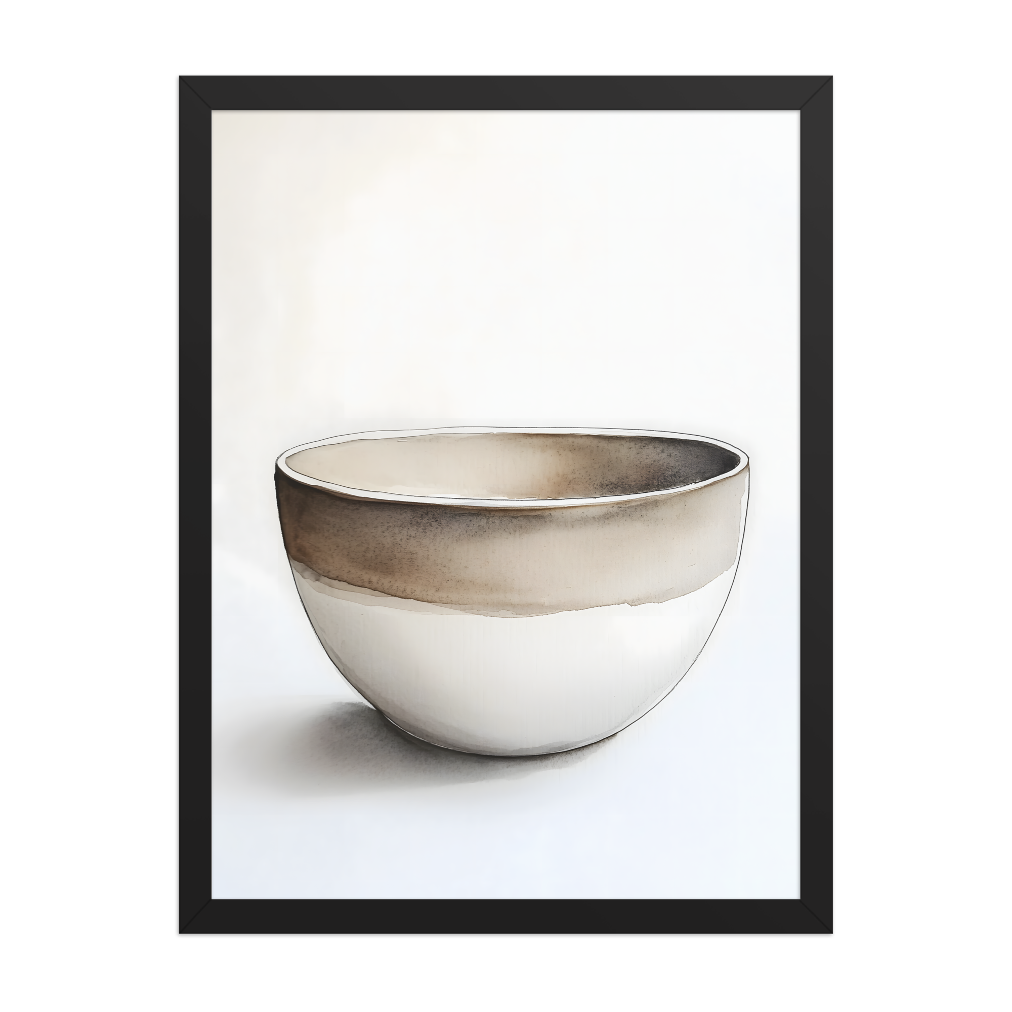 Clay Form — Japandi wabi-sabi framed print, minimalist Japanese wall art