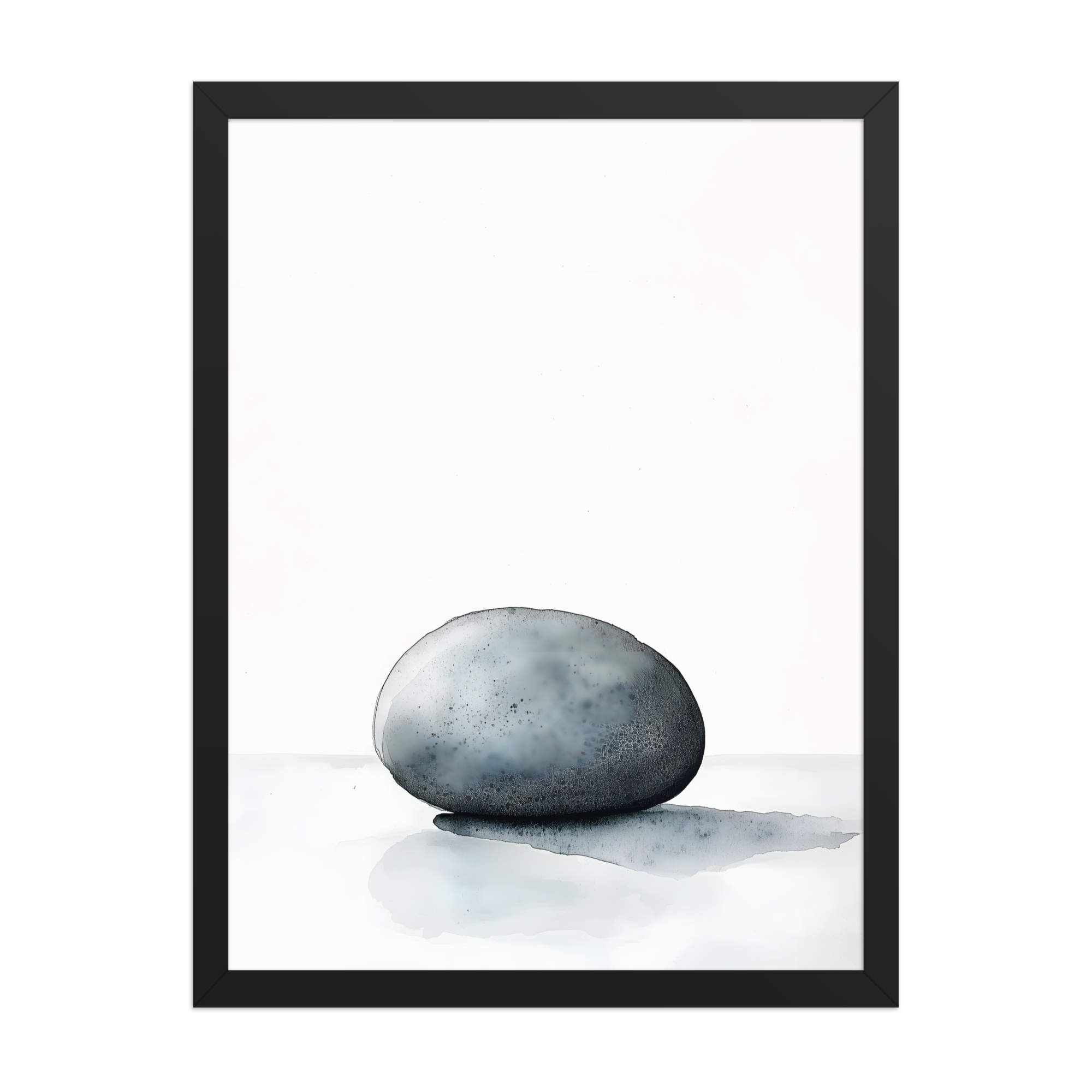 Worn Stone — Japandi wabi-sabi framed print, minimalist Japanese wall art