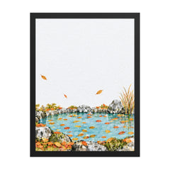 Seasons Garden · Leaf Pond · Autumn — Framed poster