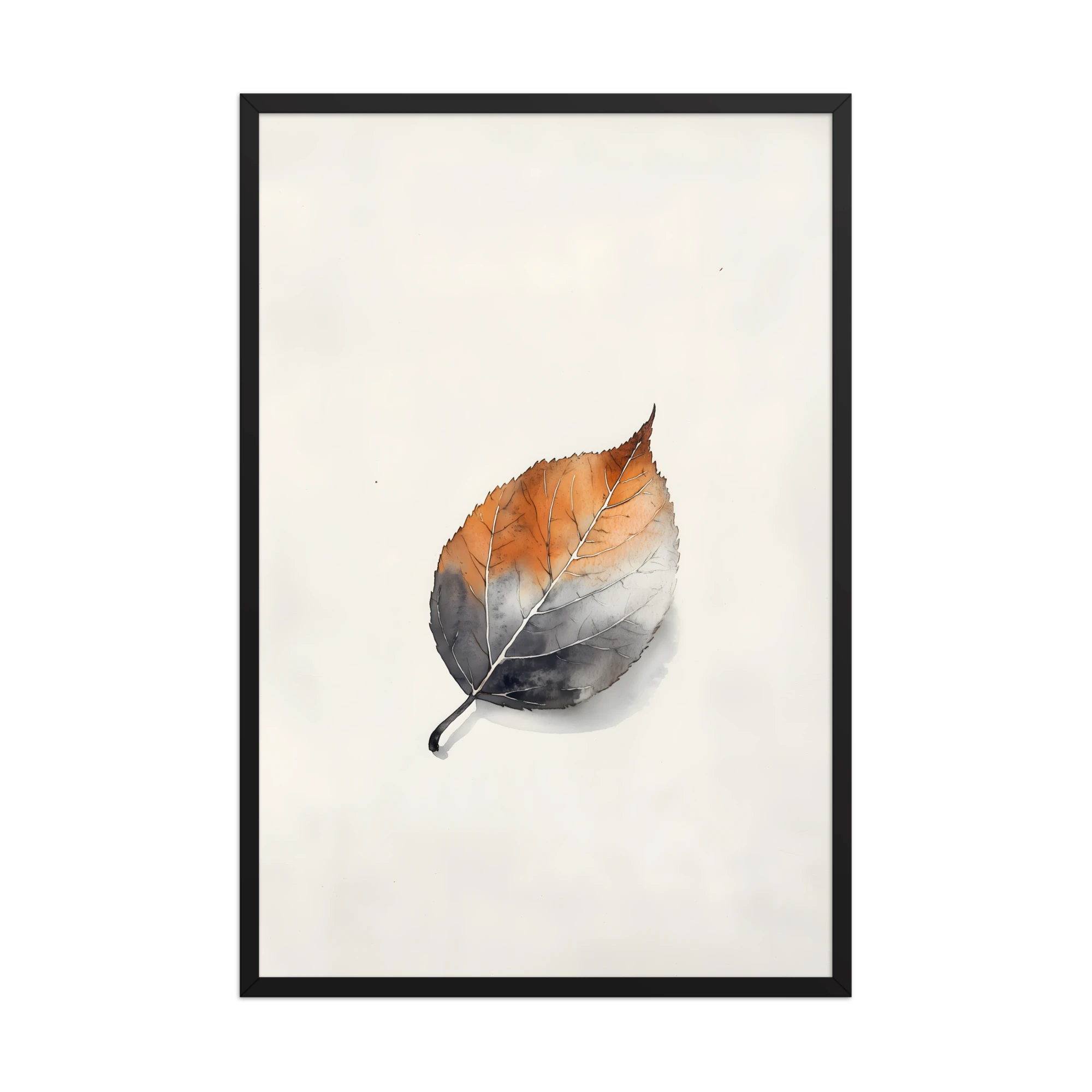 Single Leaf — Japandi ma framed print, minimalist Japanese wall art