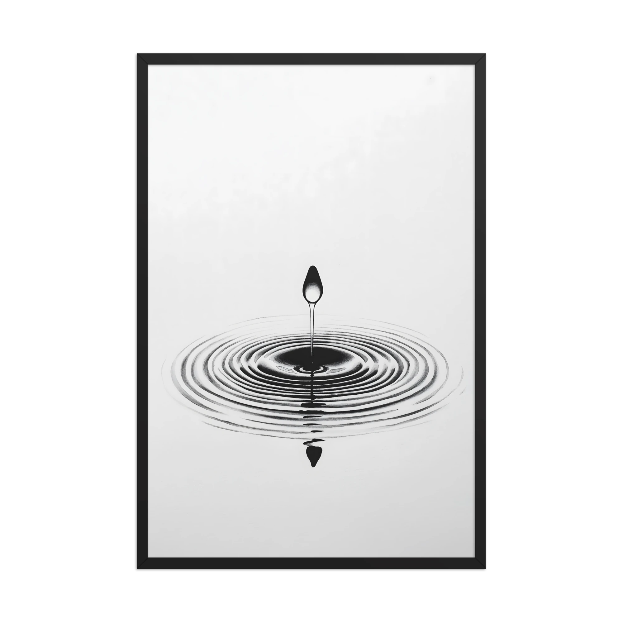Waterdrop — Japandi zen nature framed print, minimalist Japanese wall art