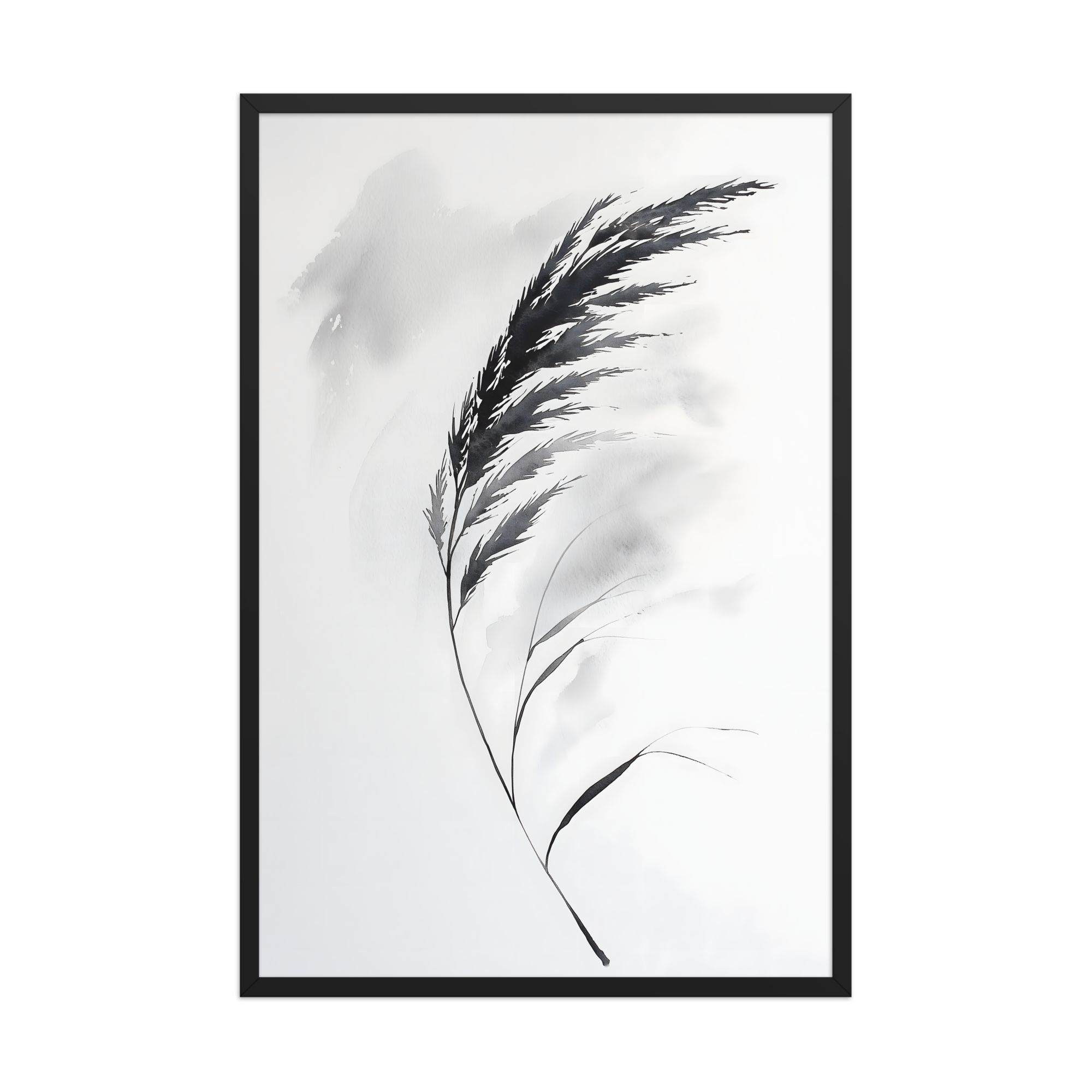 Wild Grass — Japandi zen nature framed print, minimalist Japanese wall art