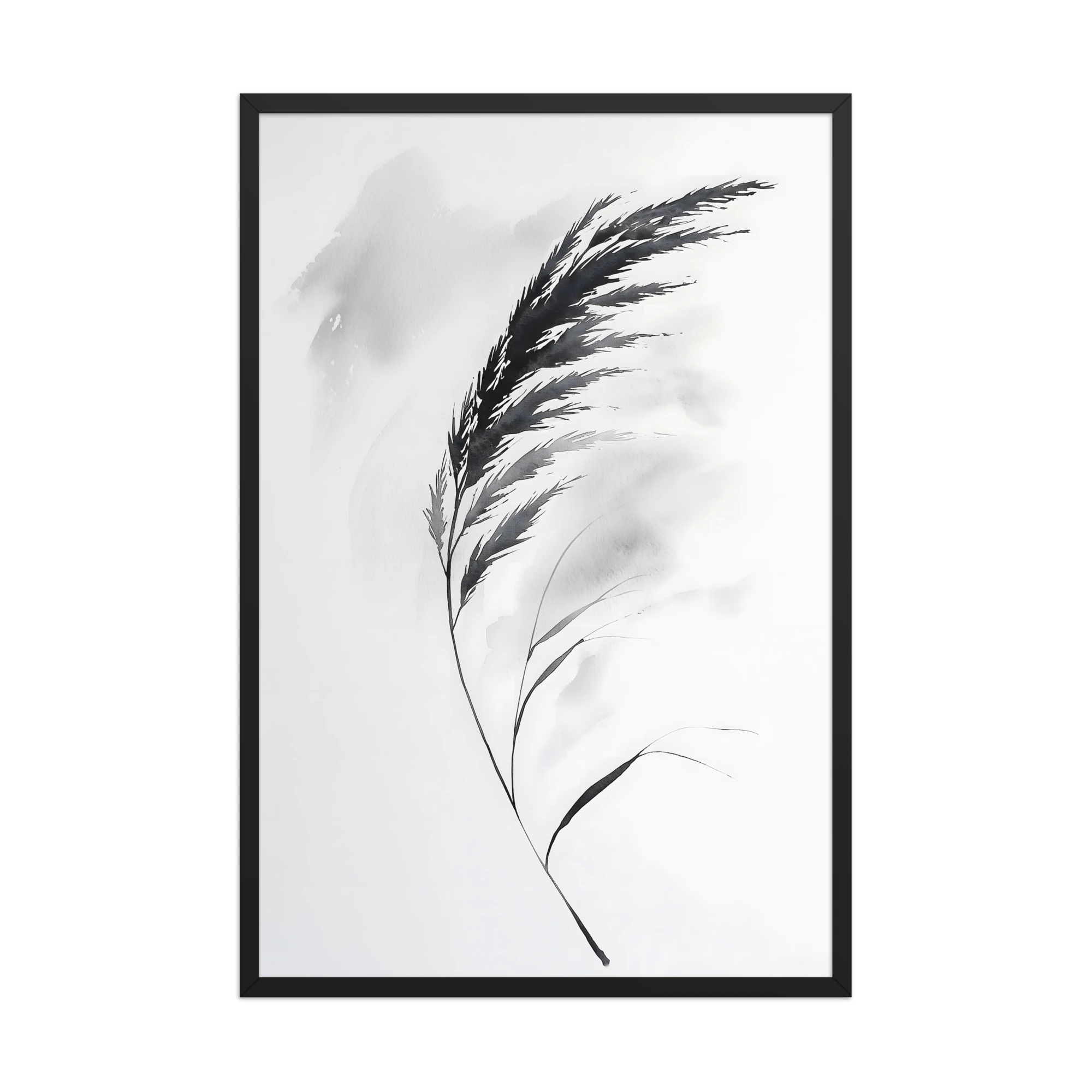 Wild Grass — Japandi zen nature framed print, minimalist Japanese wall art