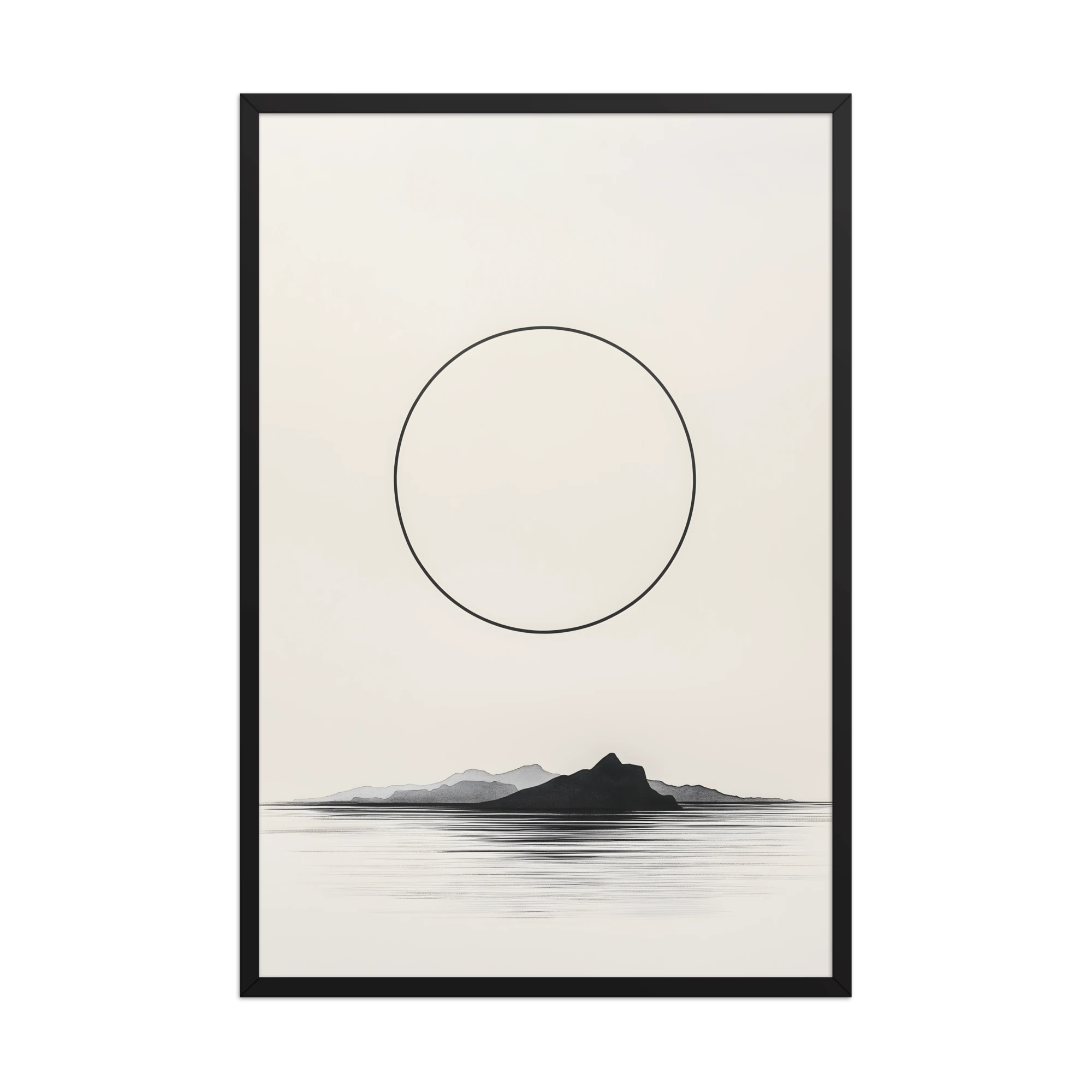 Circle and Space — Japandi ma framed print, minimalist Japanese wall art