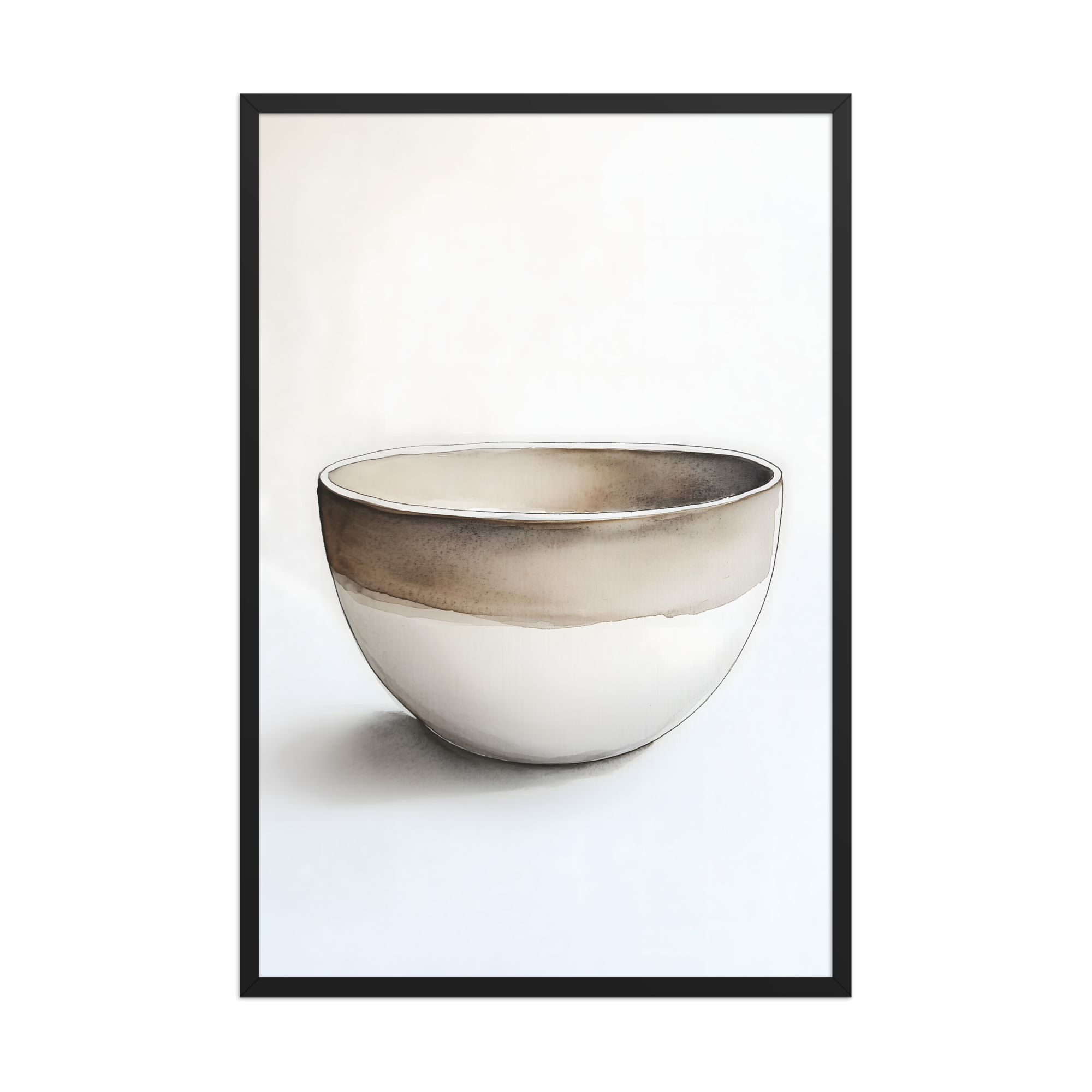 Clay Form — Japandi wabi-sabi framed print, minimalist Japanese wall art
