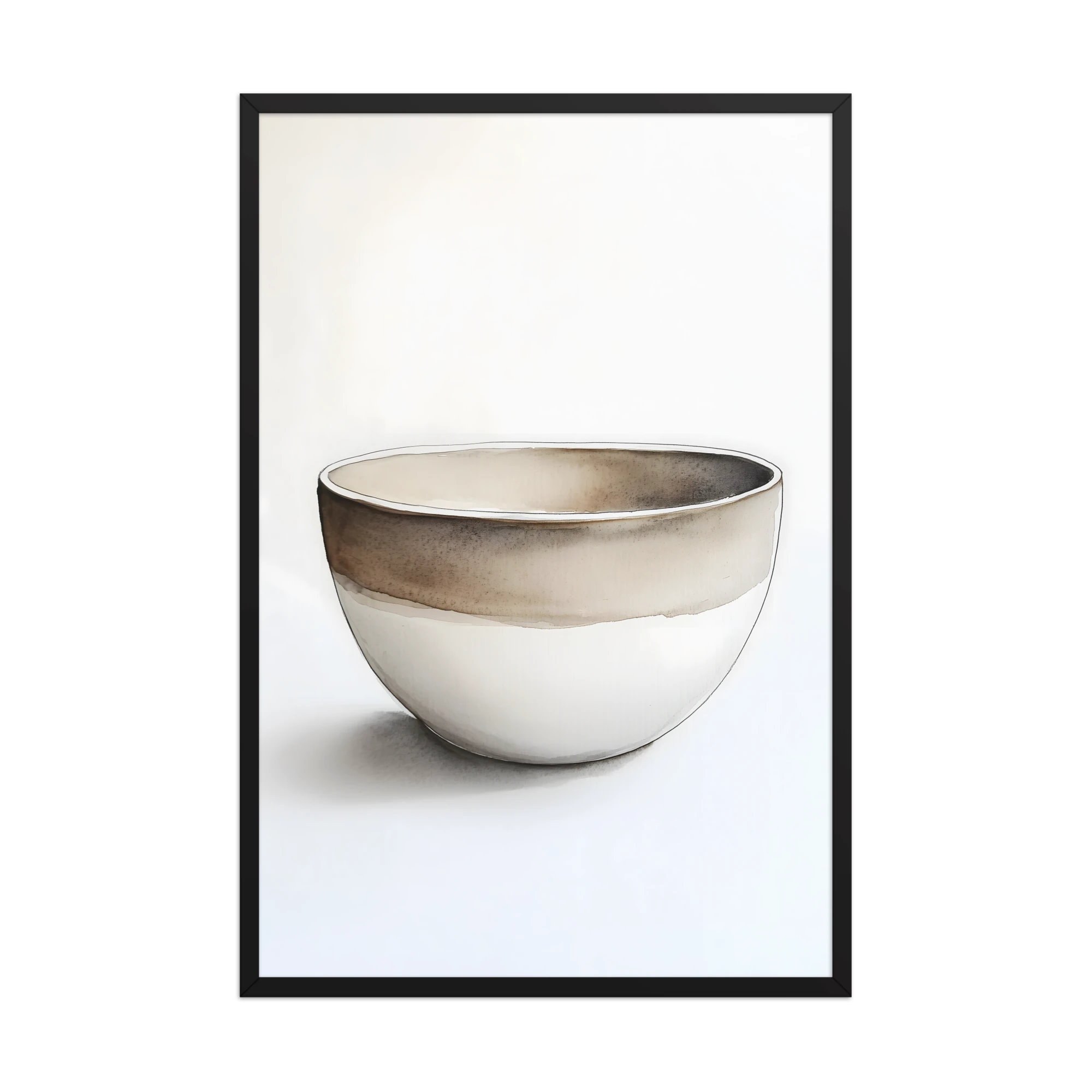 Clay Form — Japandi wabi-sabi framed print, minimalist Japanese wall art