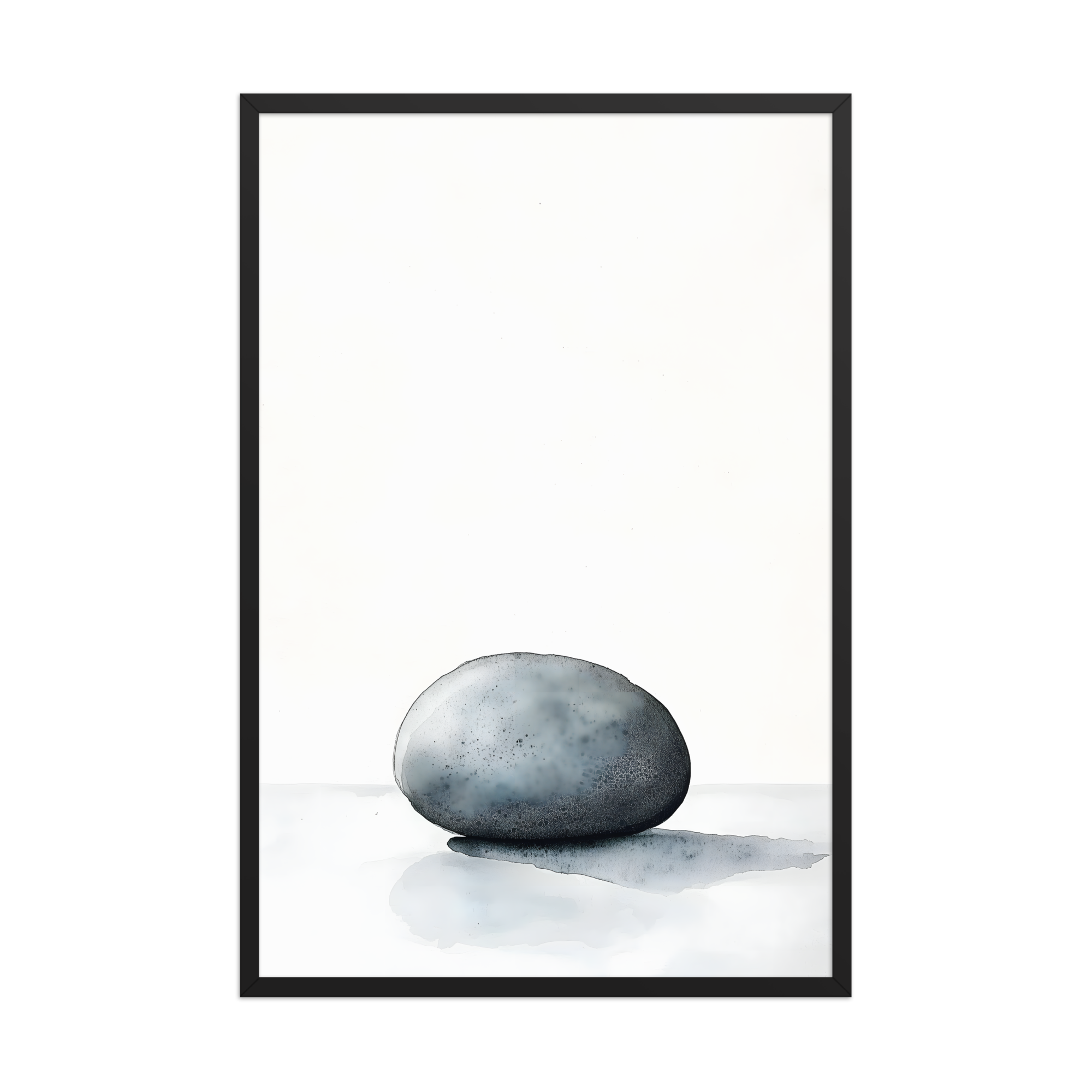 Worn Stone — Japandi wabi-sabi framed print, minimalist Japanese wall art