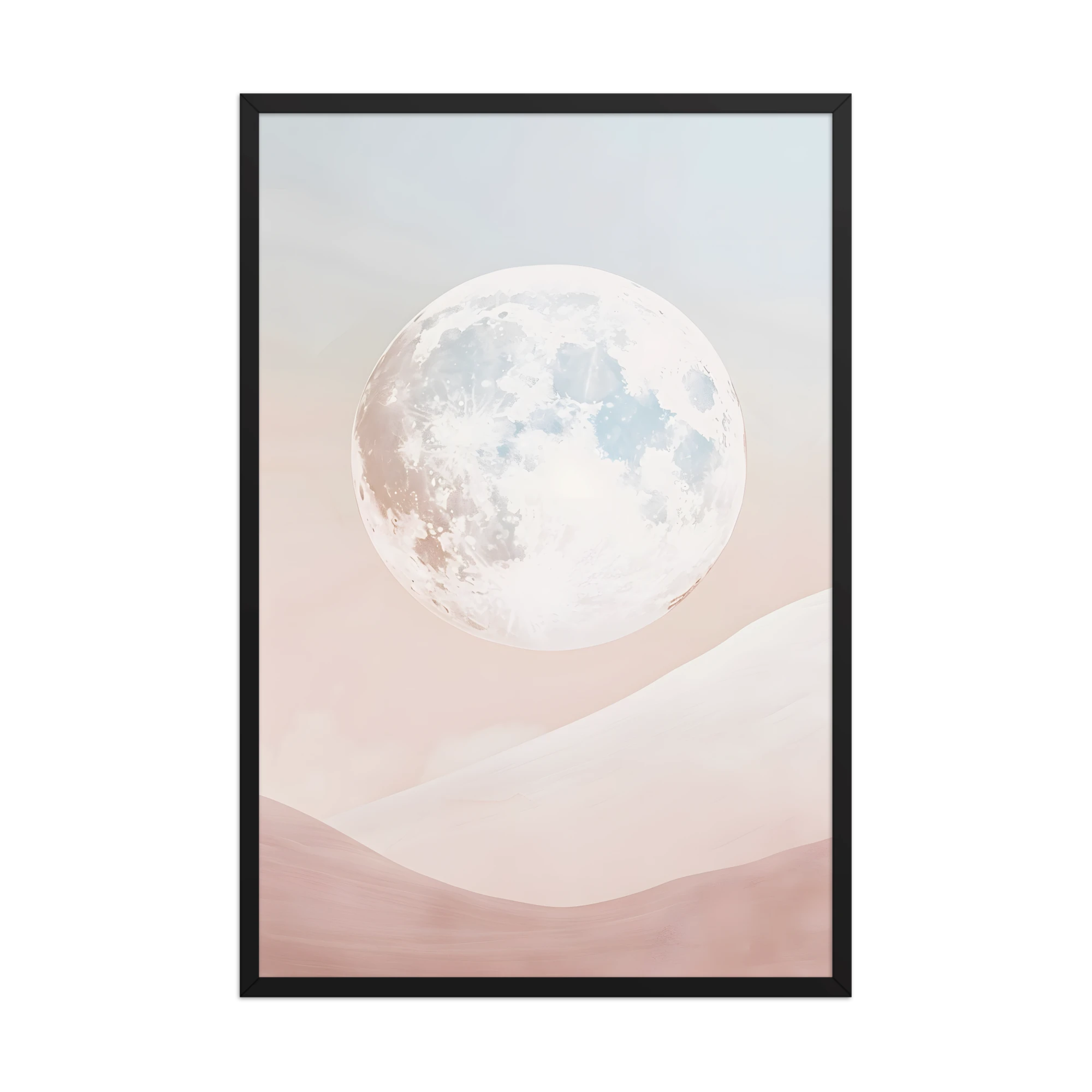 Moon — Japanese minimalist zen ink framed wall art