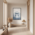 Indigo Pilgrimage — Japanese minimalist zen nature framed wall art