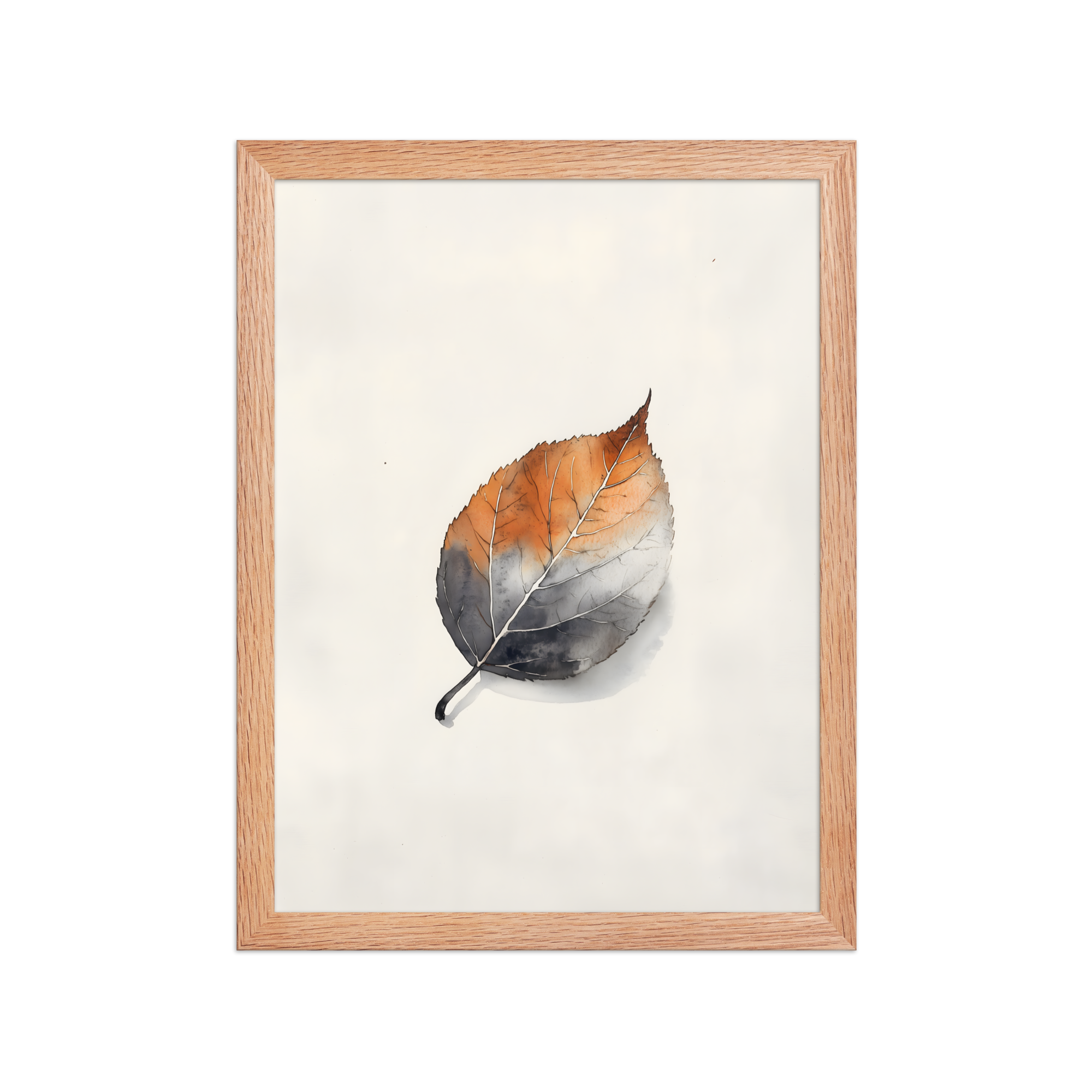 Single Leaf — Japandi ma framed print, minimalist Japanese wall art