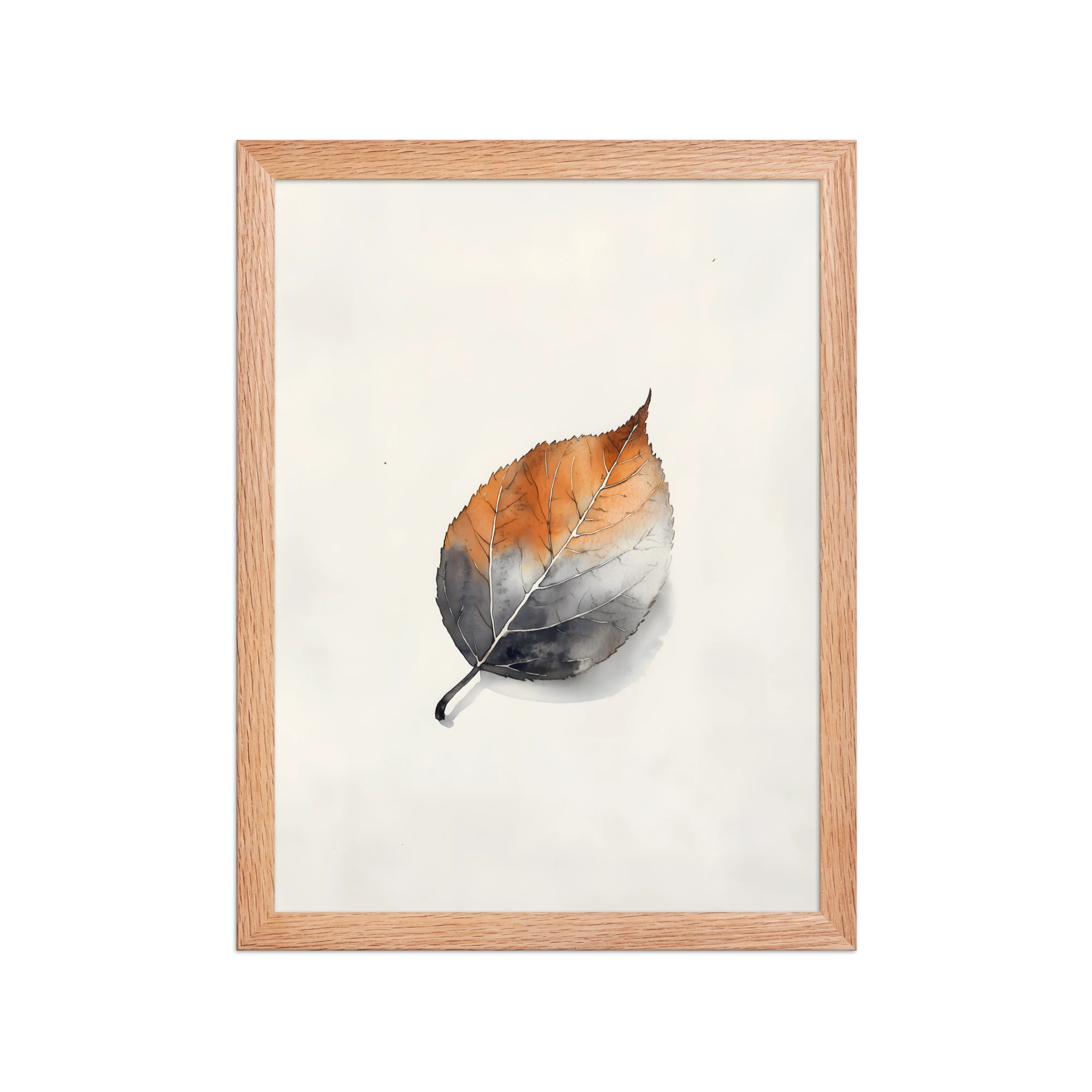 Single Leaf — Japandi ma framed print, minimalist Japanese wall art
