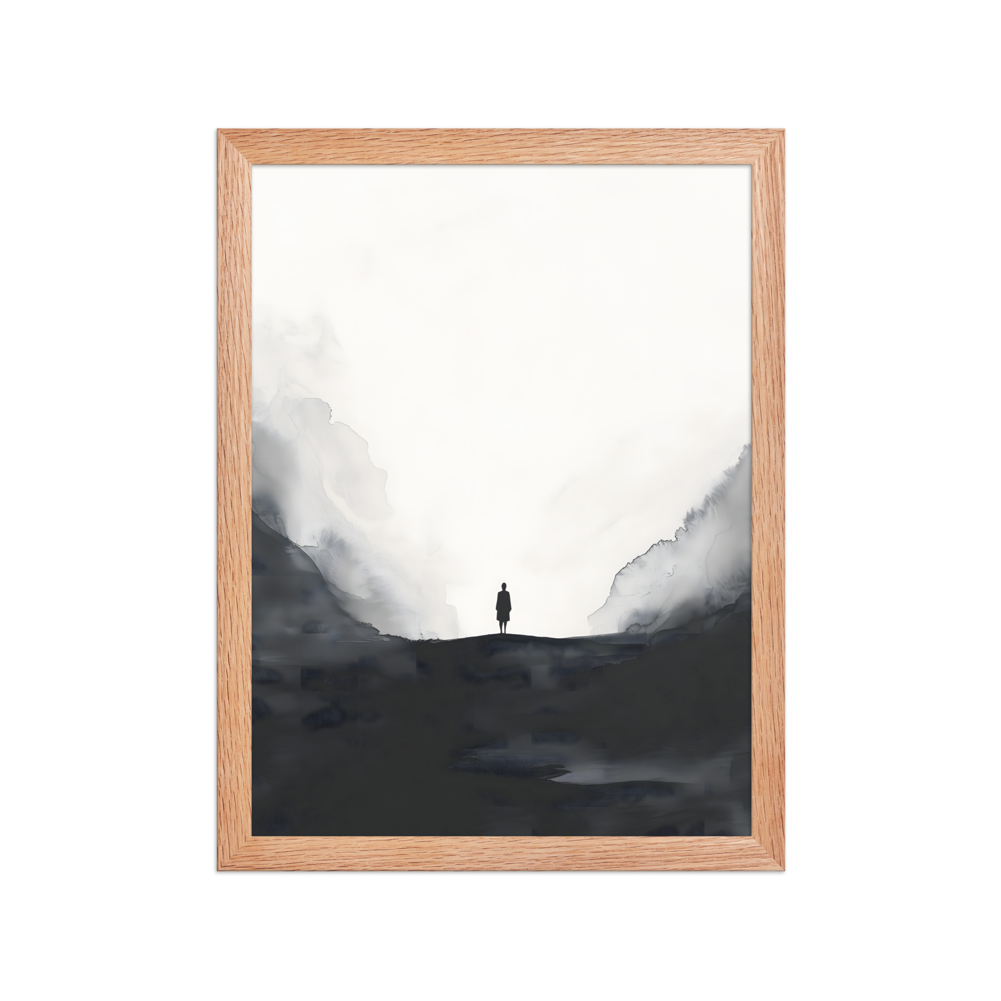 Distant Figure — Japandi ma framed print, minimalist Japanese wall art
