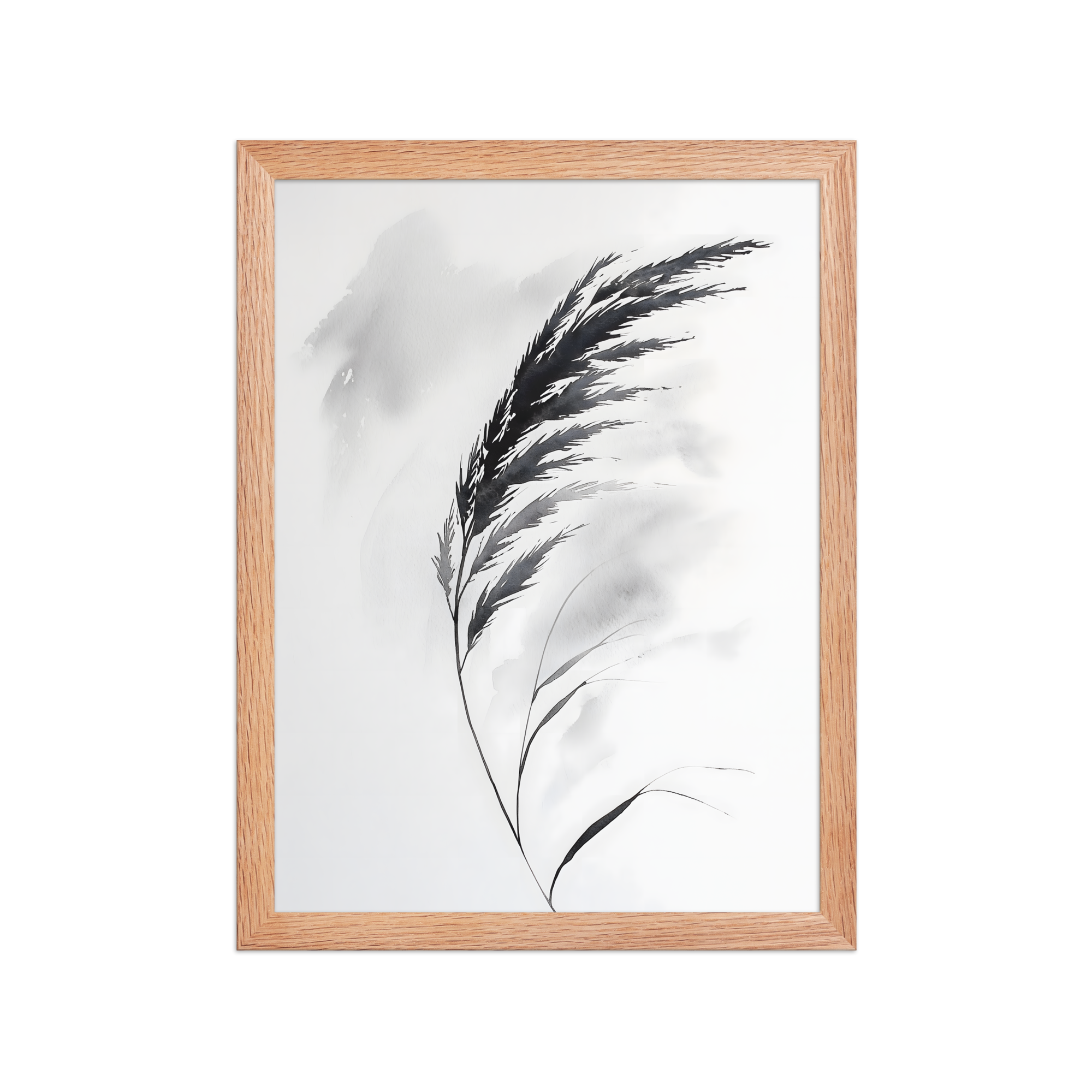 Wild Grass — Japandi zen nature framed print, minimalist Japanese wall art