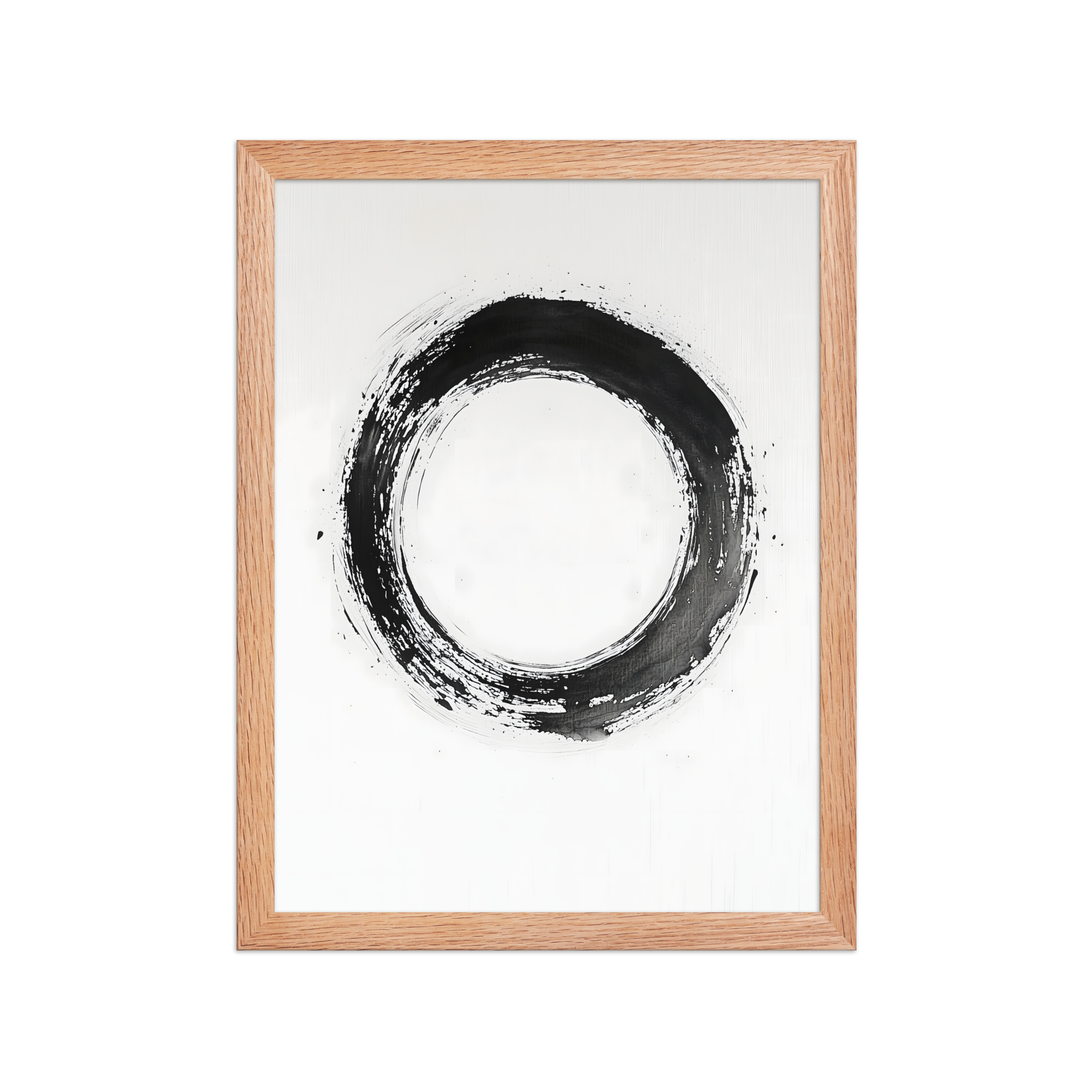 One Stroke — Japandi zen ink framed print, minimalist Japanese wall art