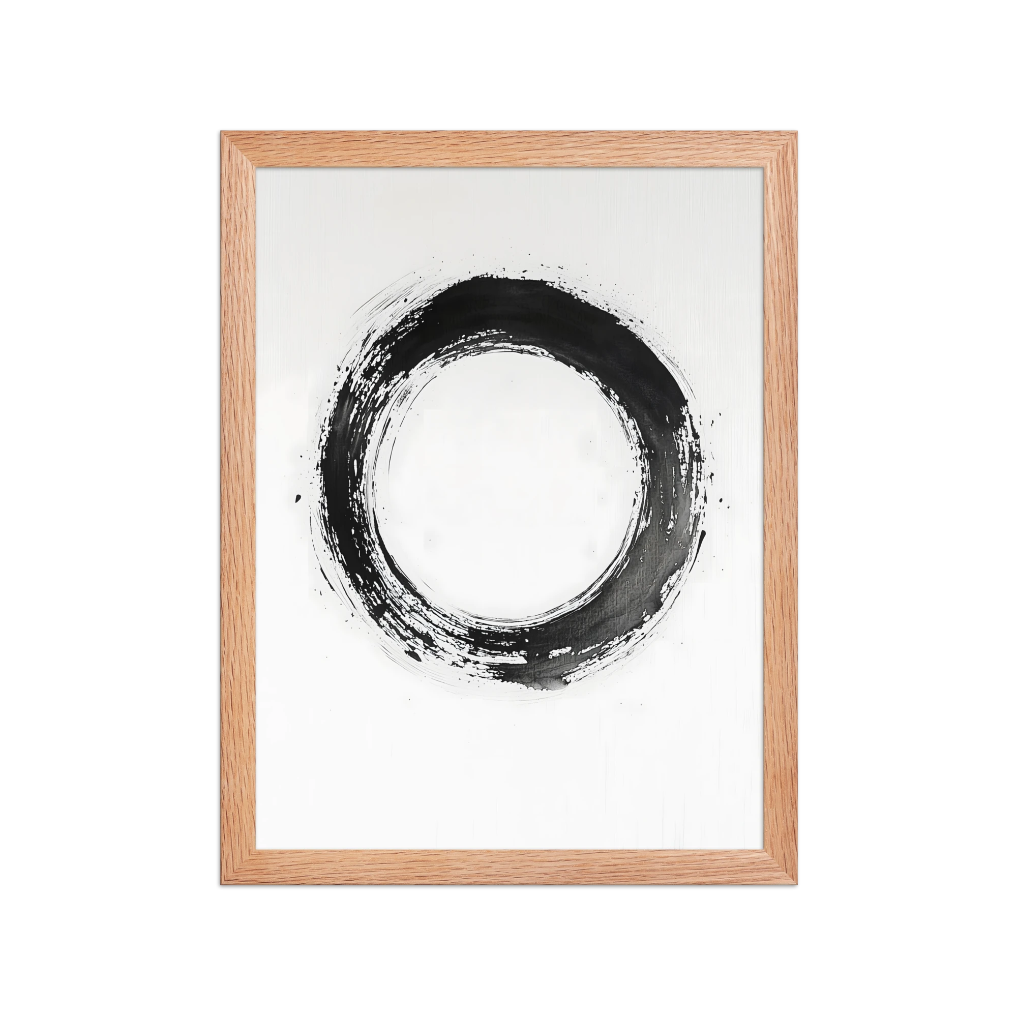 One Stroke — Japandi zen ink framed print, minimalist Japanese wall art