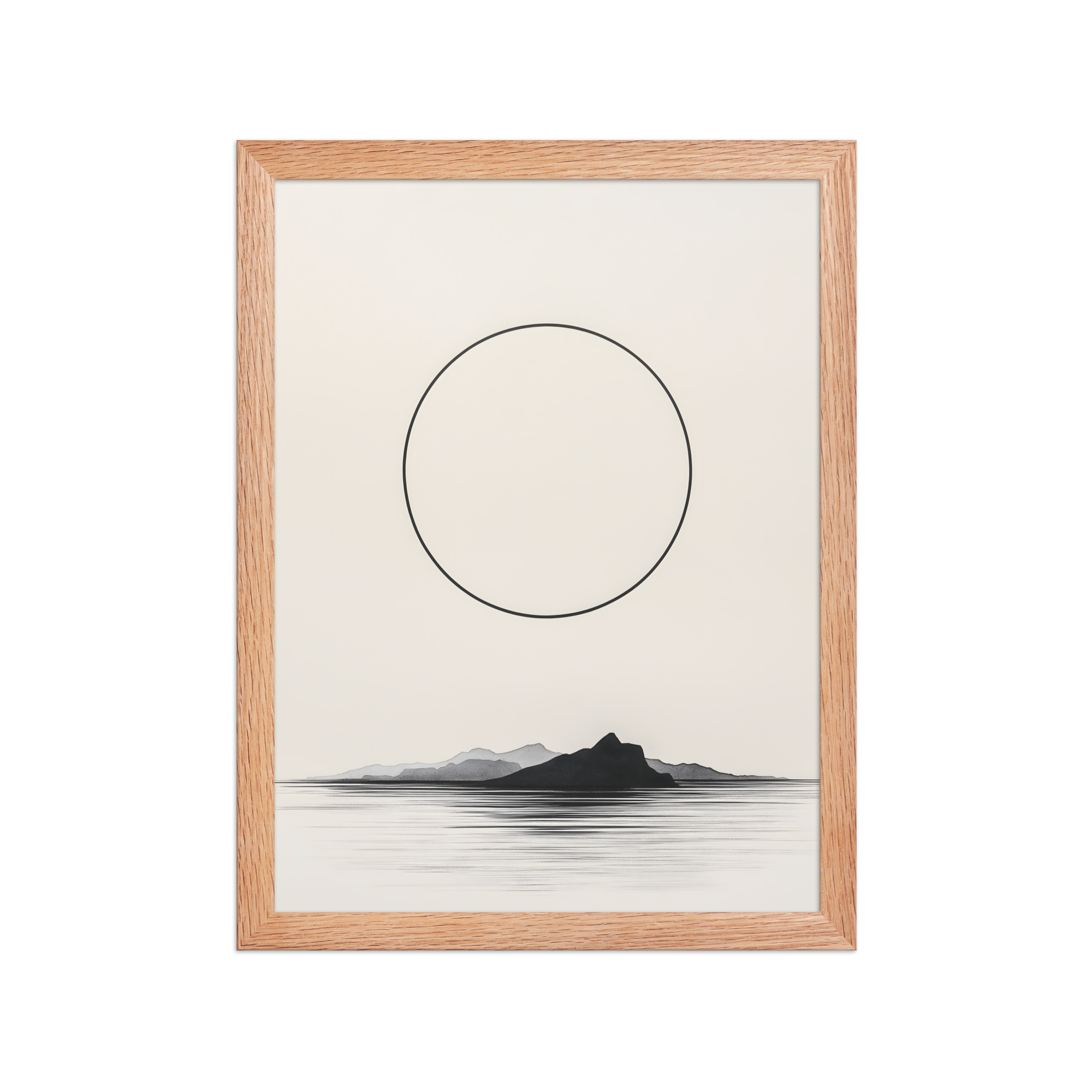 Circle and Space — Japandi ma framed print, minimalist Japanese wall art