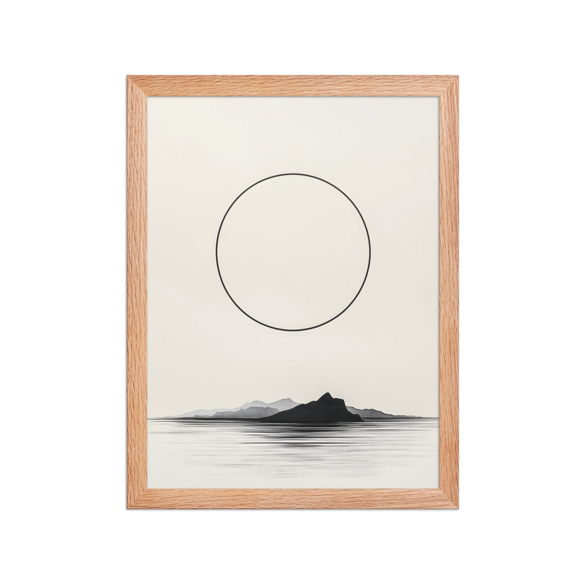 Circle and Space — Japandi ma framed print, minimalist Japanese wall art