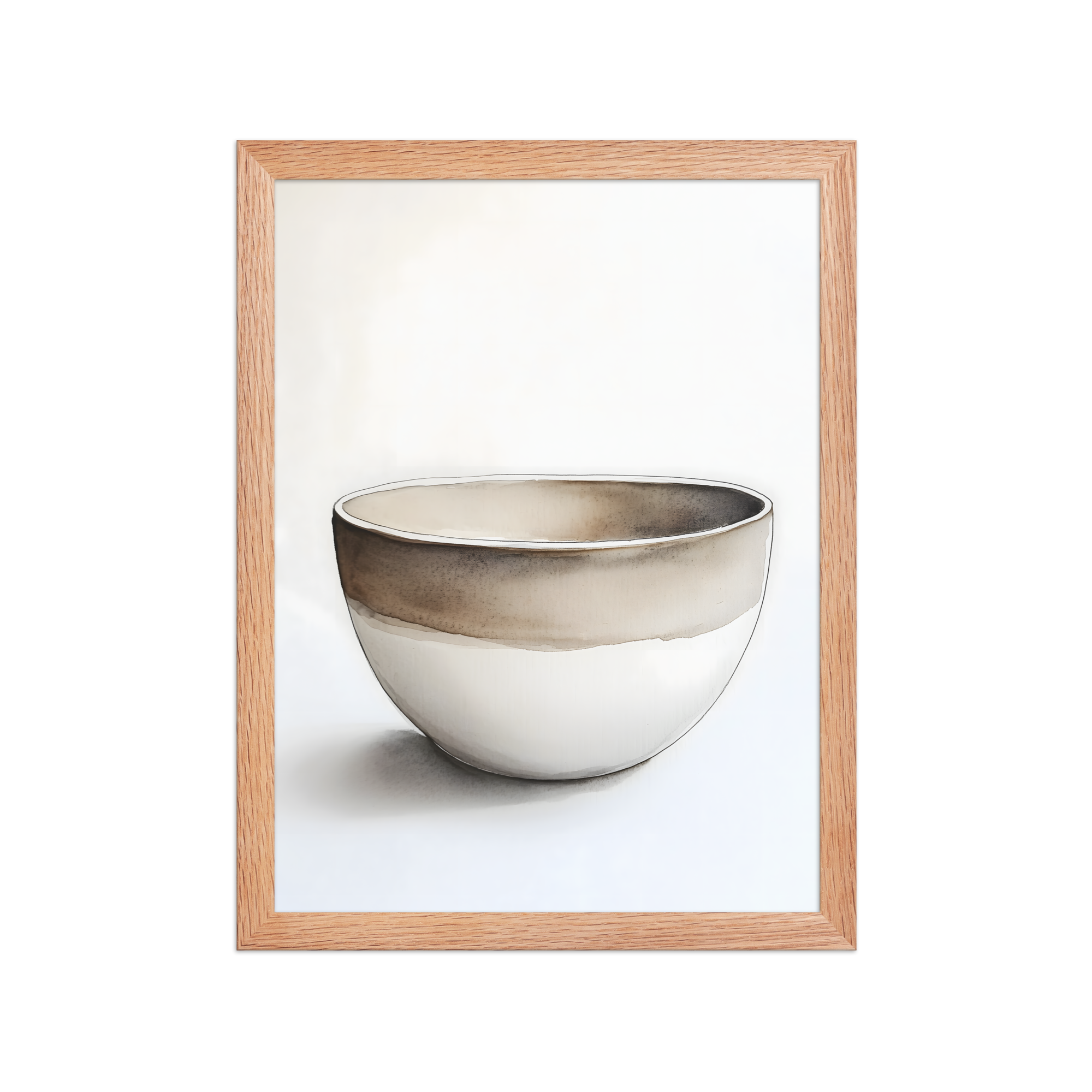 Clay Form — Japandi wabi-sabi framed print, minimalist Japanese wall art
