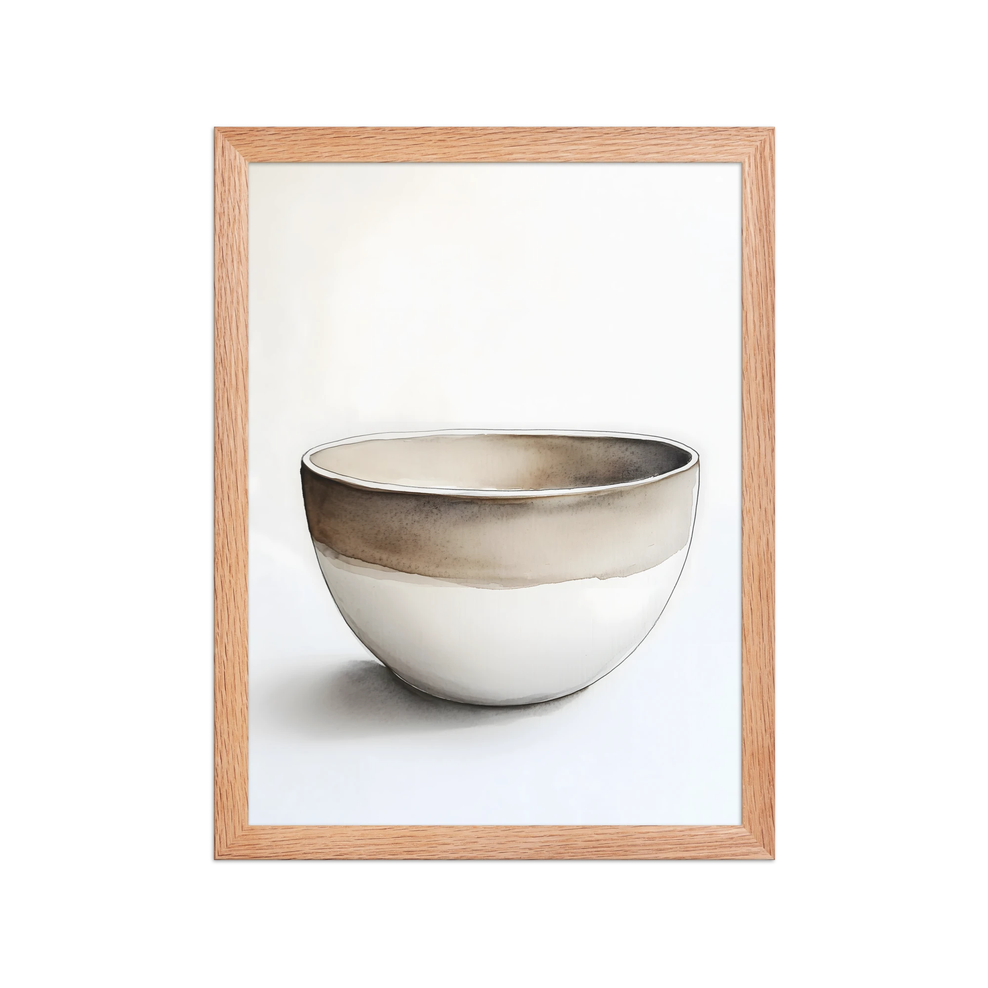 Clay Form — Japandi wabi-sabi framed print, minimalist Japanese wall art