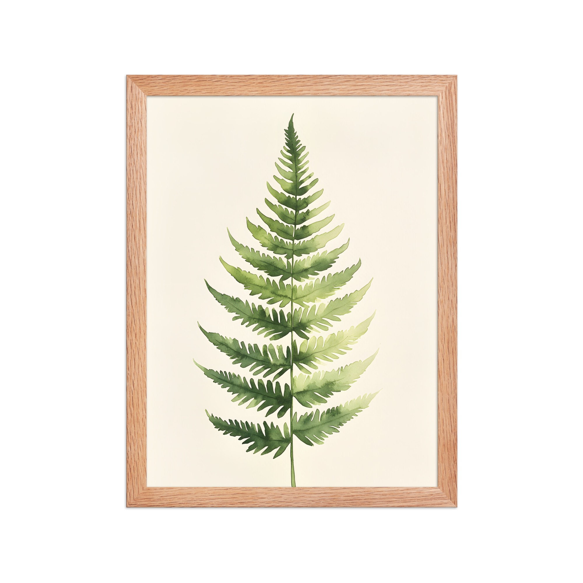 Morning Fern — Japandi zen nature framed print, minimalist Japanese wall art