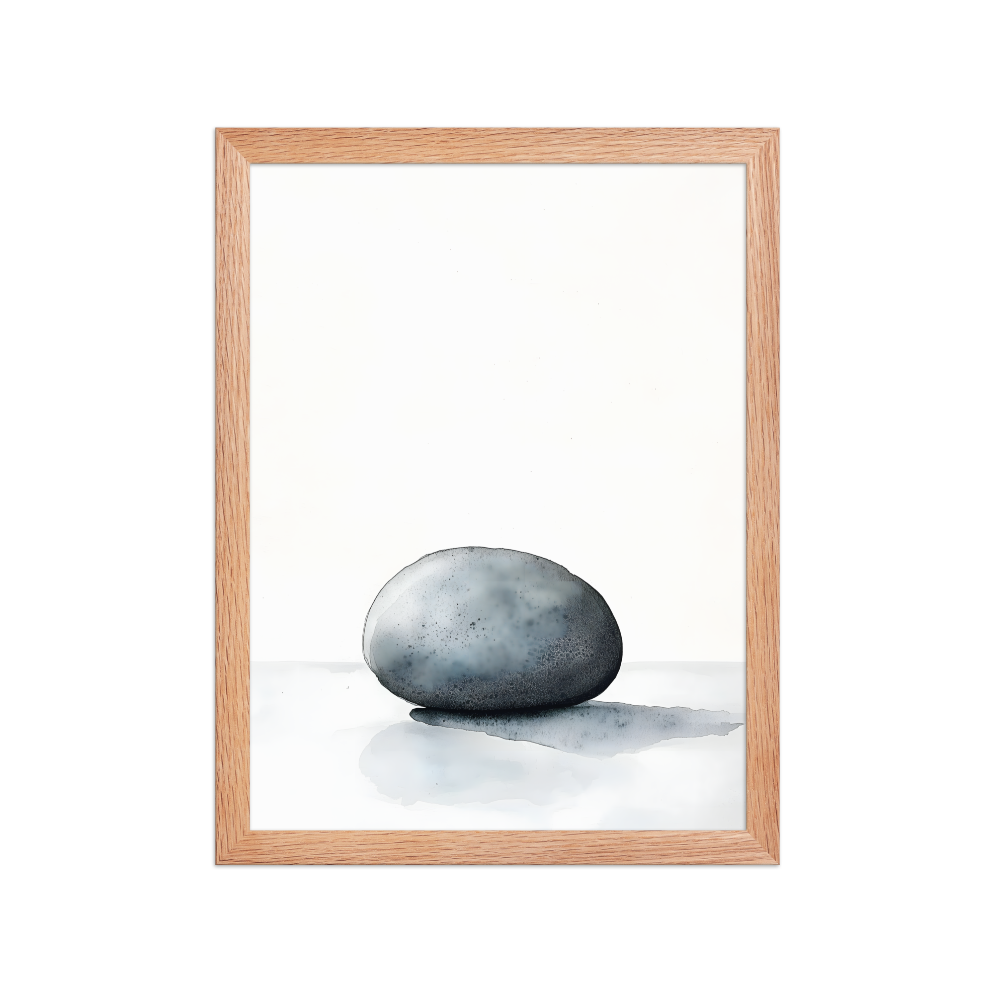 Worn Stone — Japandi wabi-sabi framed print, minimalist Japanese wall art