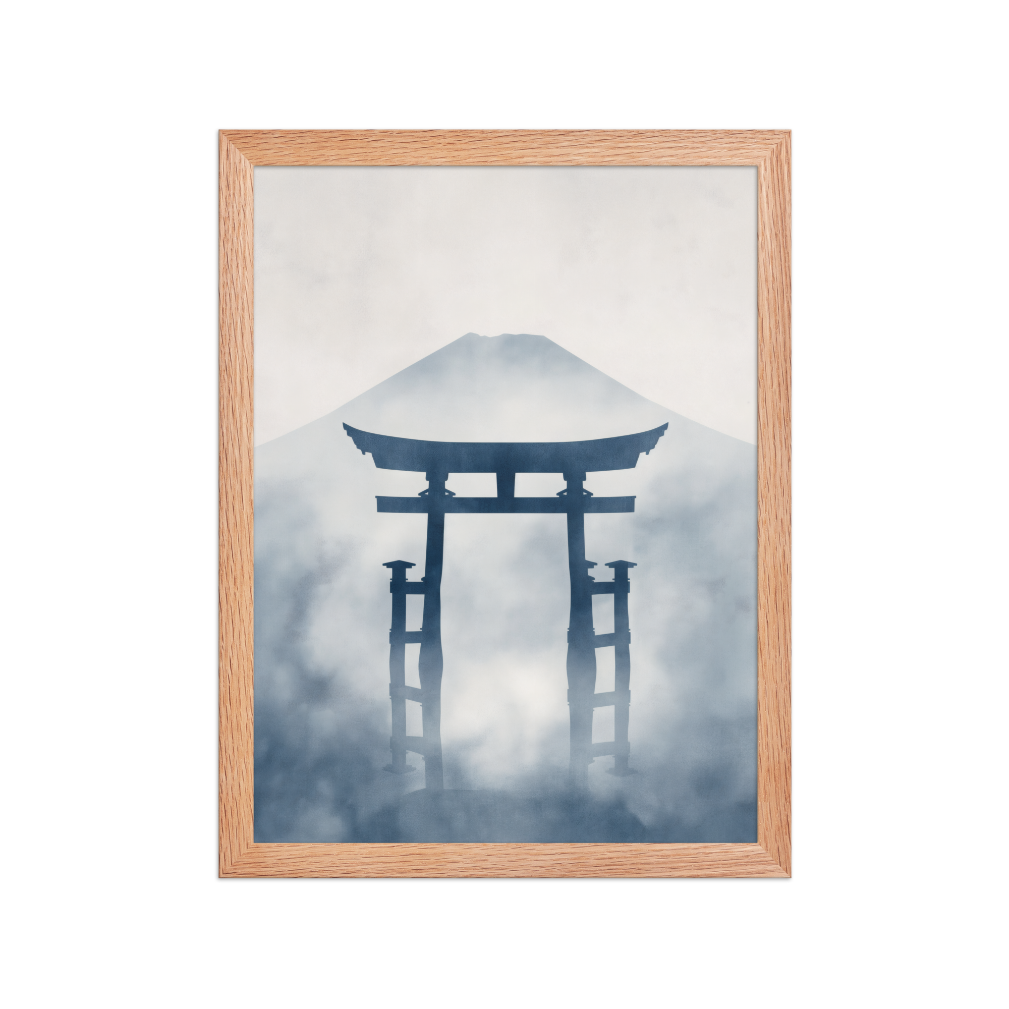 Indigo Pilgrimage — Japanese minimalist zen nature framed wall art