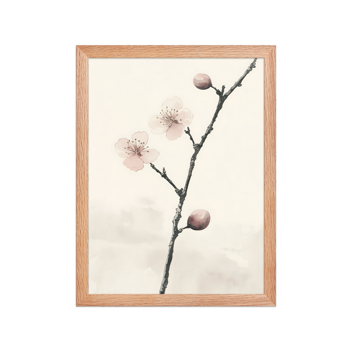 Early Plum — Japanese minimalist framed wall art