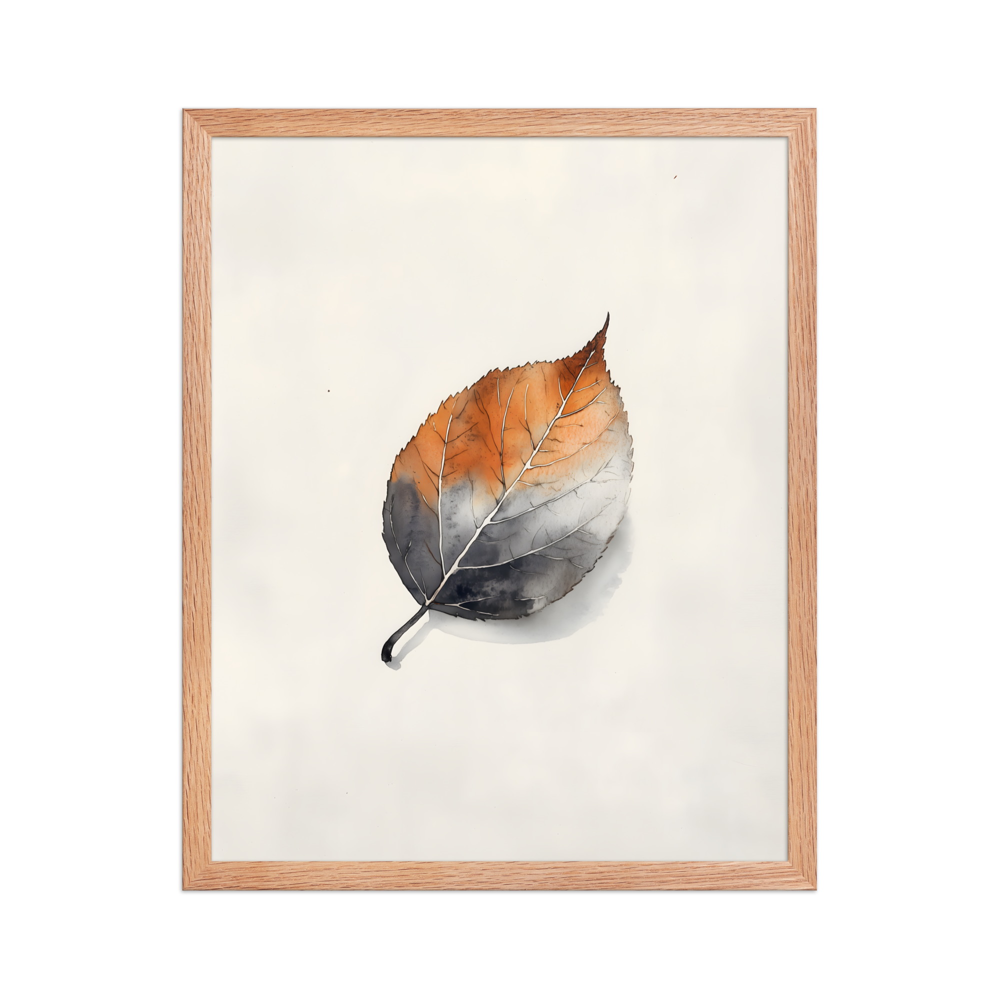 Single Leaf — Japandi ma framed print, minimalist Japanese wall art