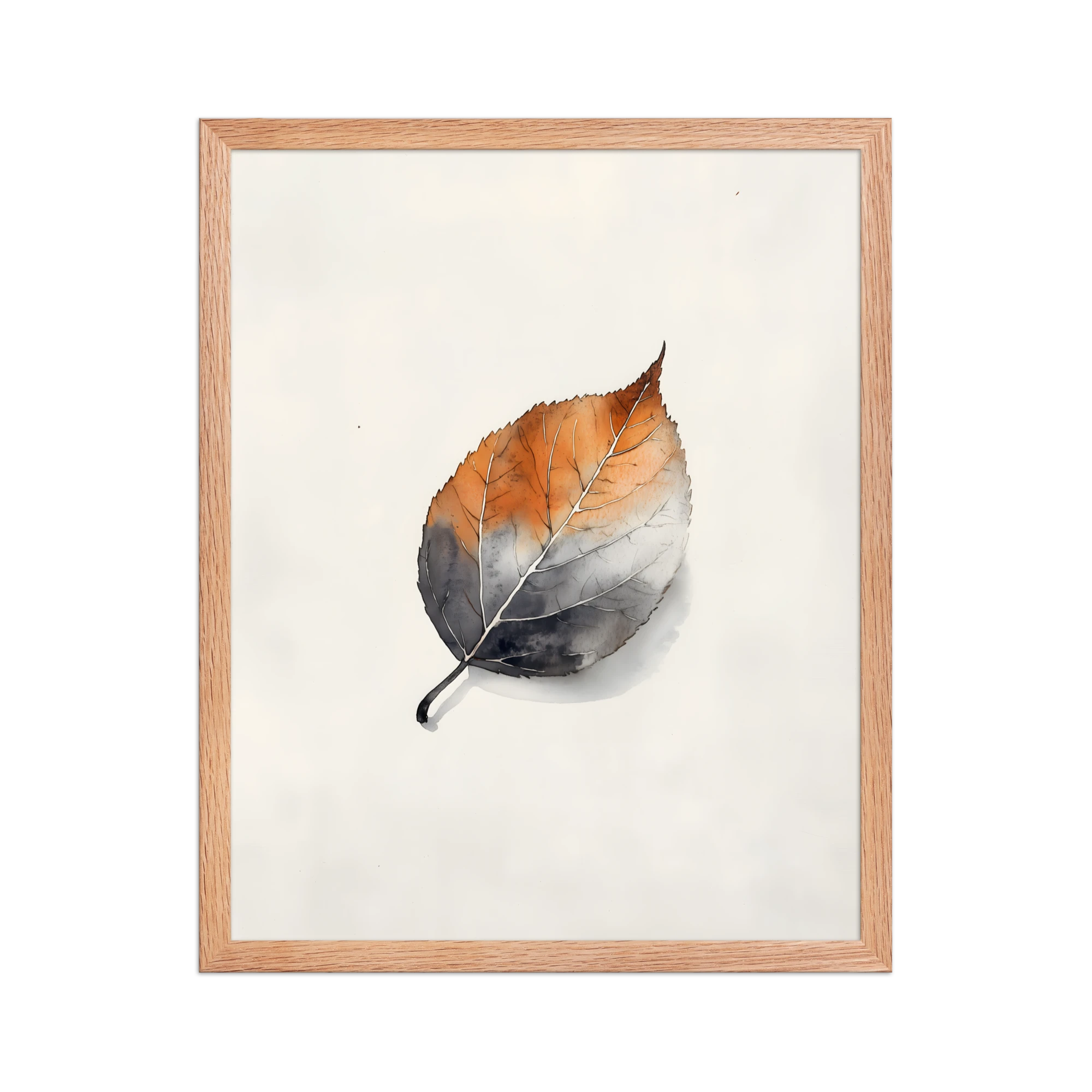 Single Leaf — Japandi ma framed print, minimalist Japanese wall art