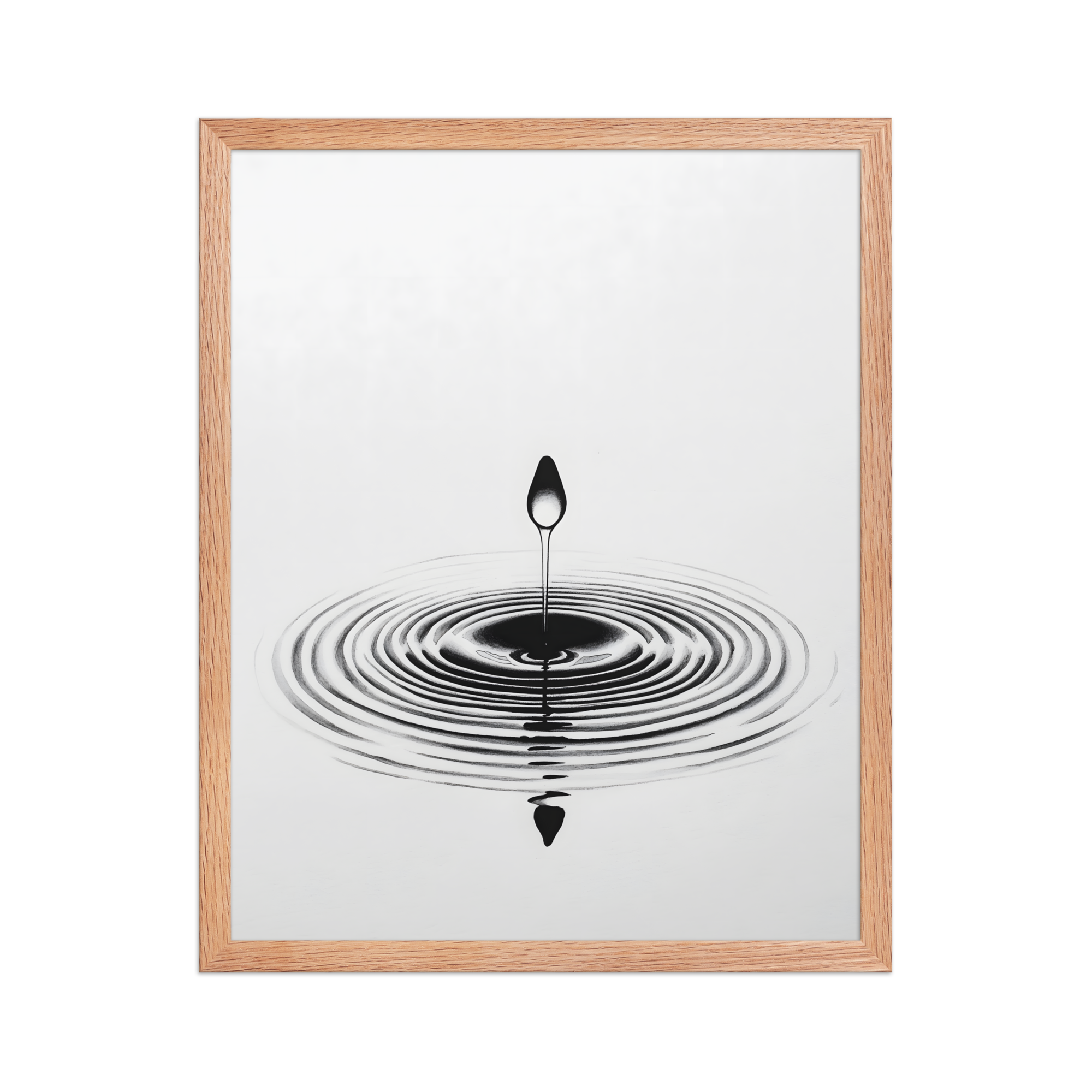 Waterdrop — Japandi zen nature framed print, minimalist Japanese wall art