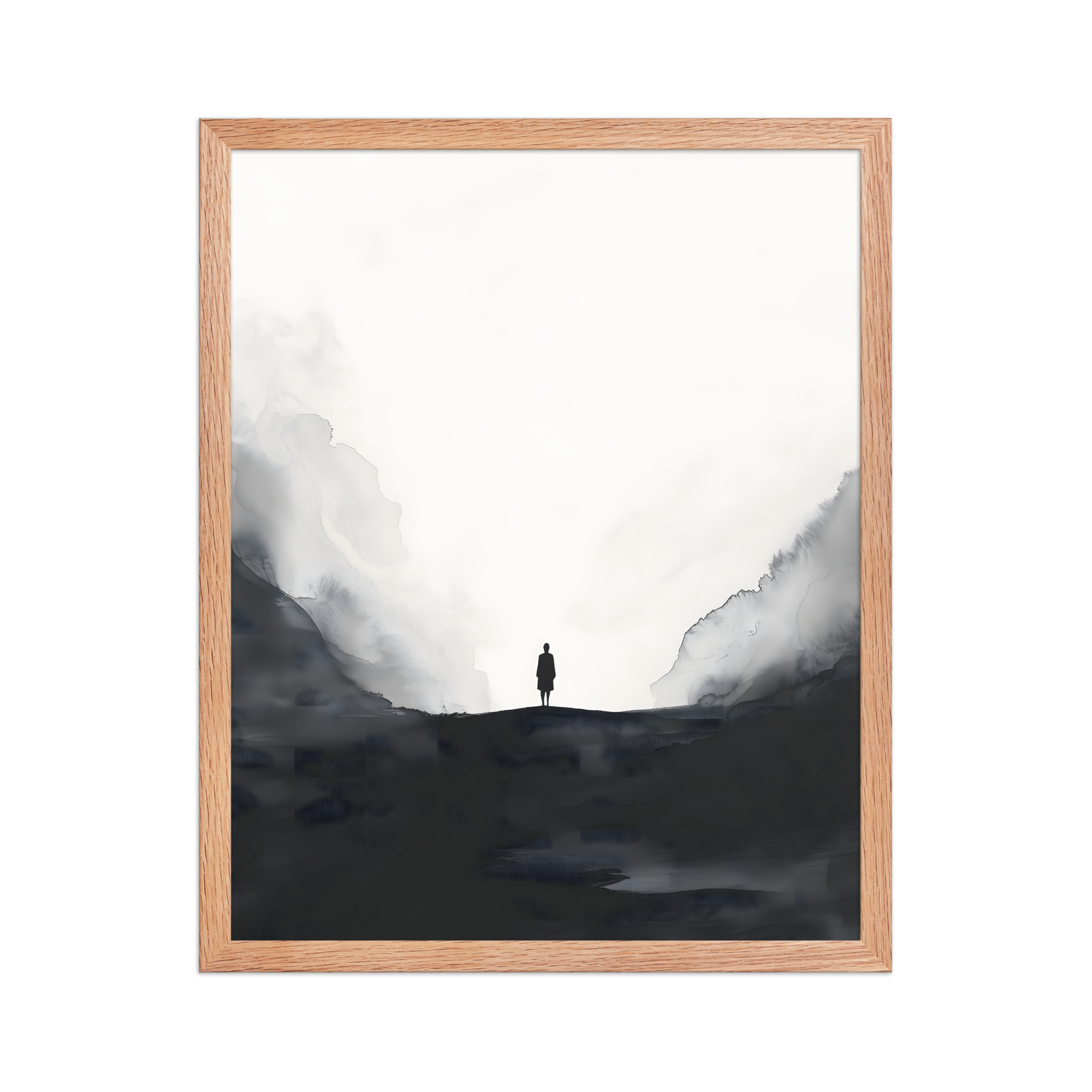 Distant Figure — Japandi ma framed print, minimalist Japanese wall art