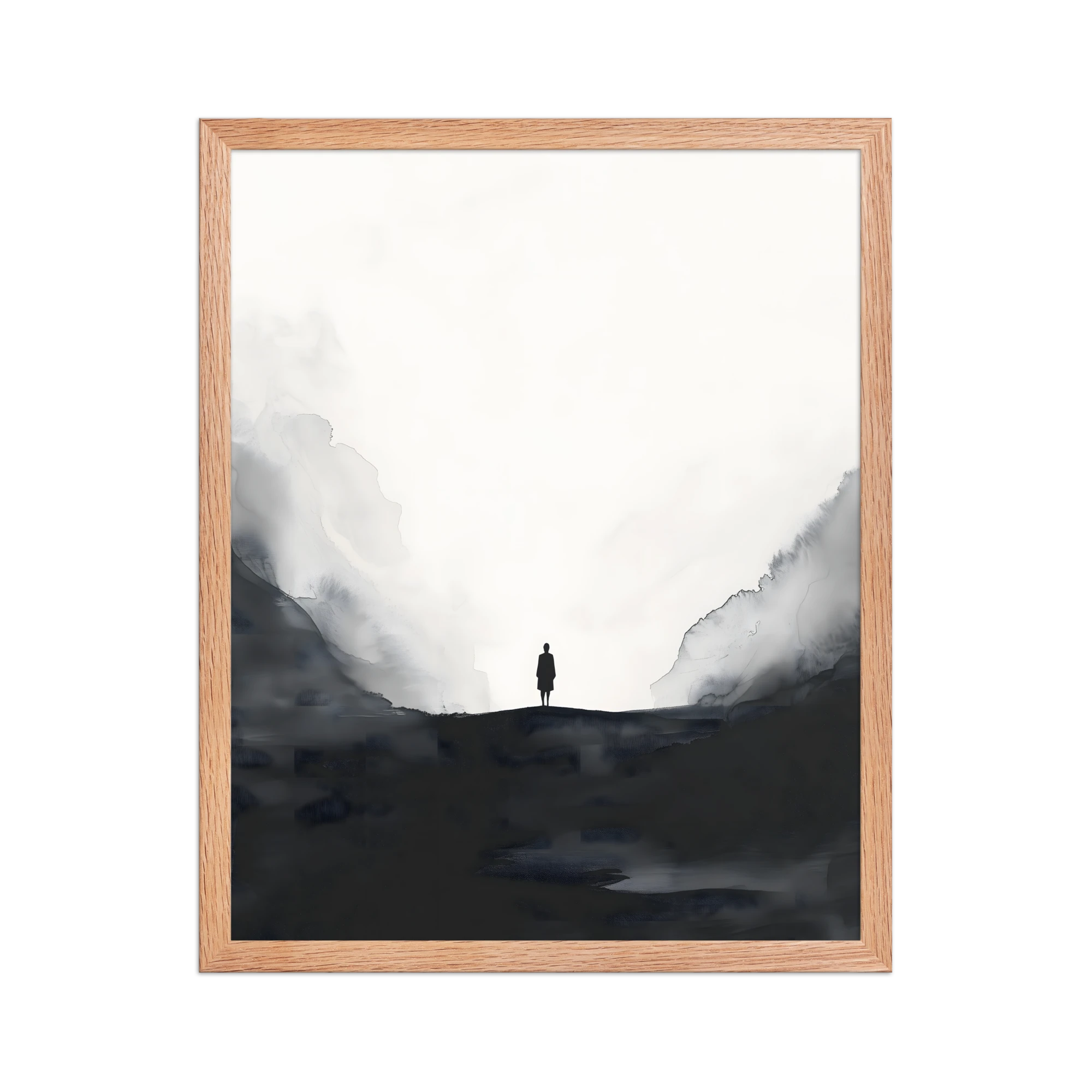Distant Figure — Japandi ma framed print, minimalist Japanese wall art