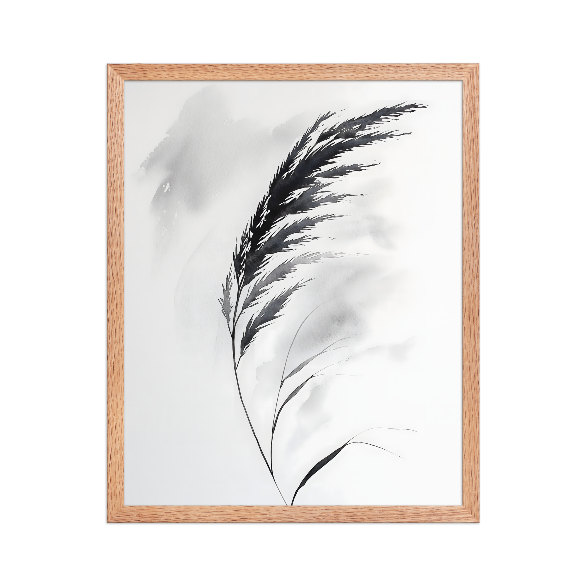 Wild Grass — Japandi zen nature framed print, minimalist Japanese wall art