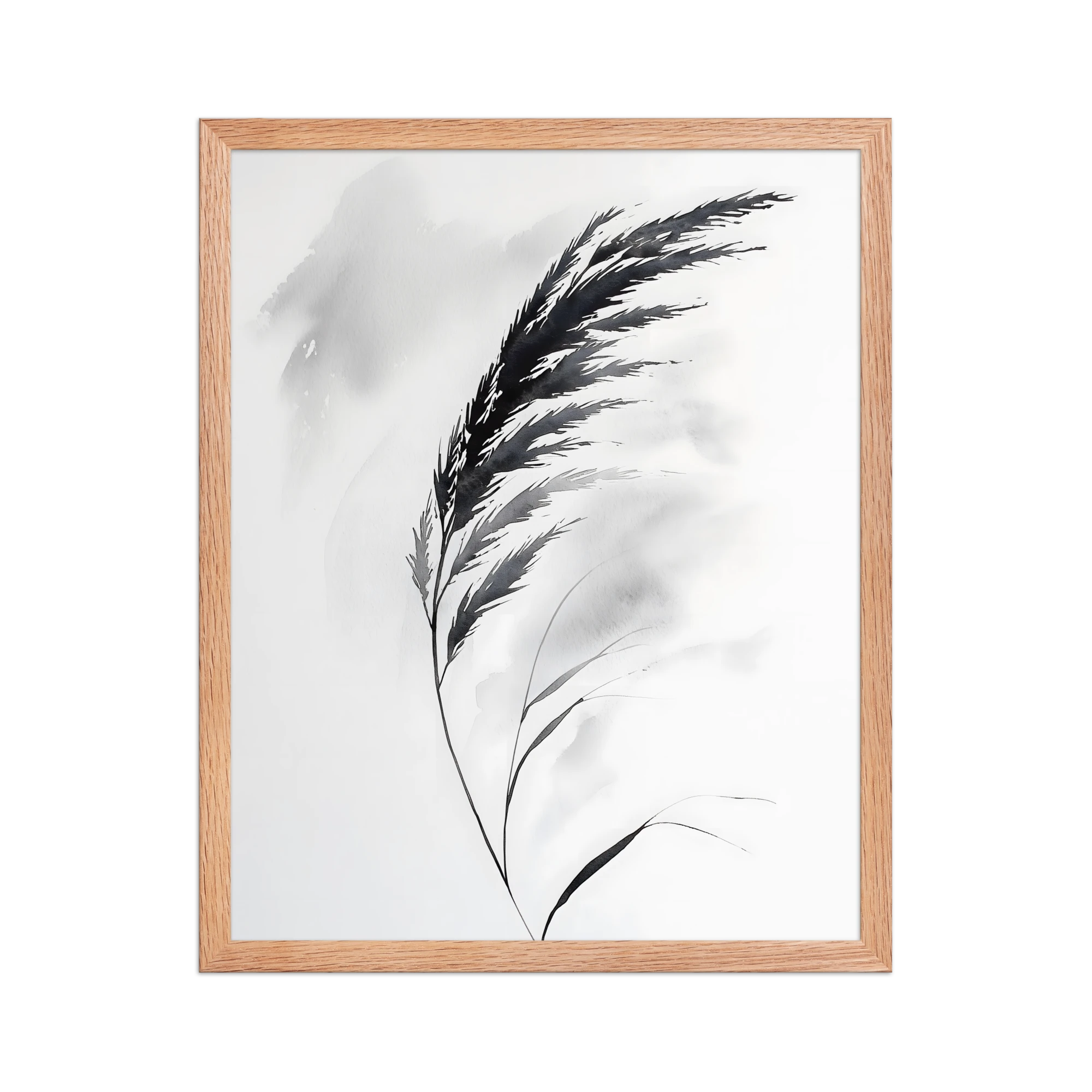 Wild Grass — Japandi zen nature framed print, minimalist Japanese wall art