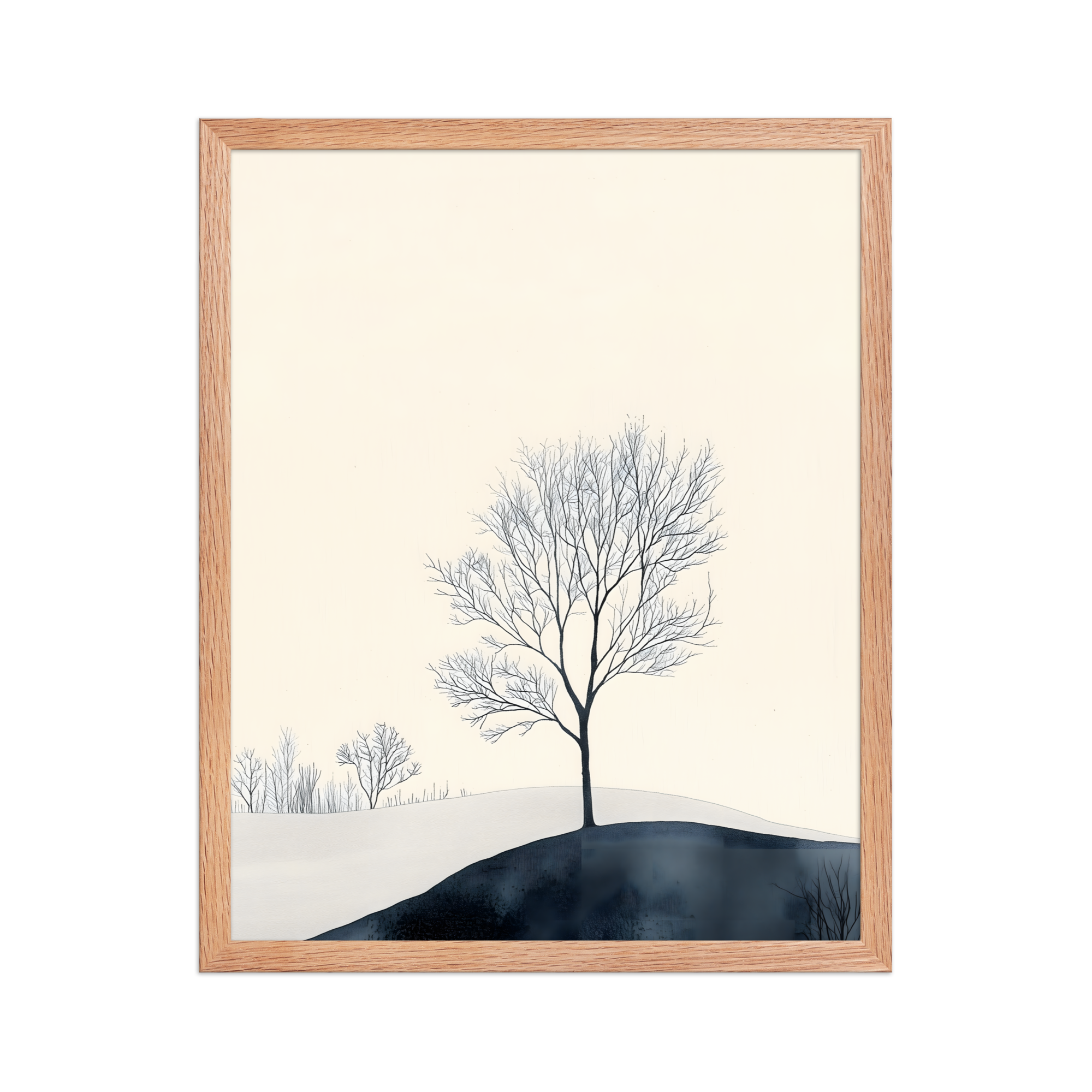 Distant Divide — Japandi ma framed print, minimalist Japanese wall art