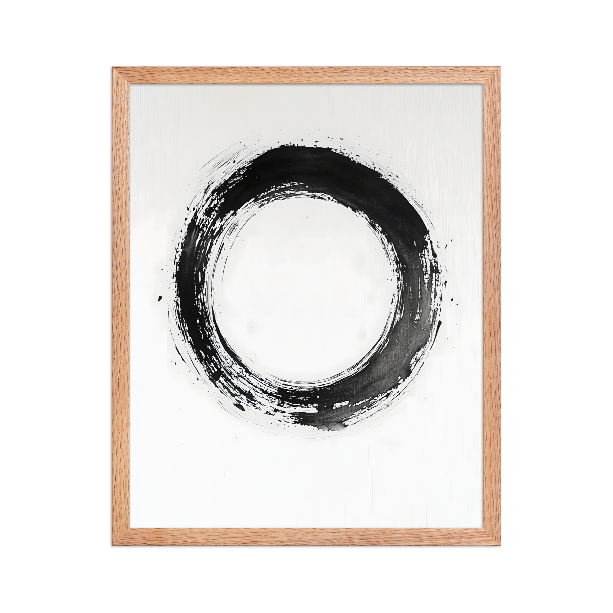 One Stroke — Japandi zen ink framed print, minimalist Japanese wall art