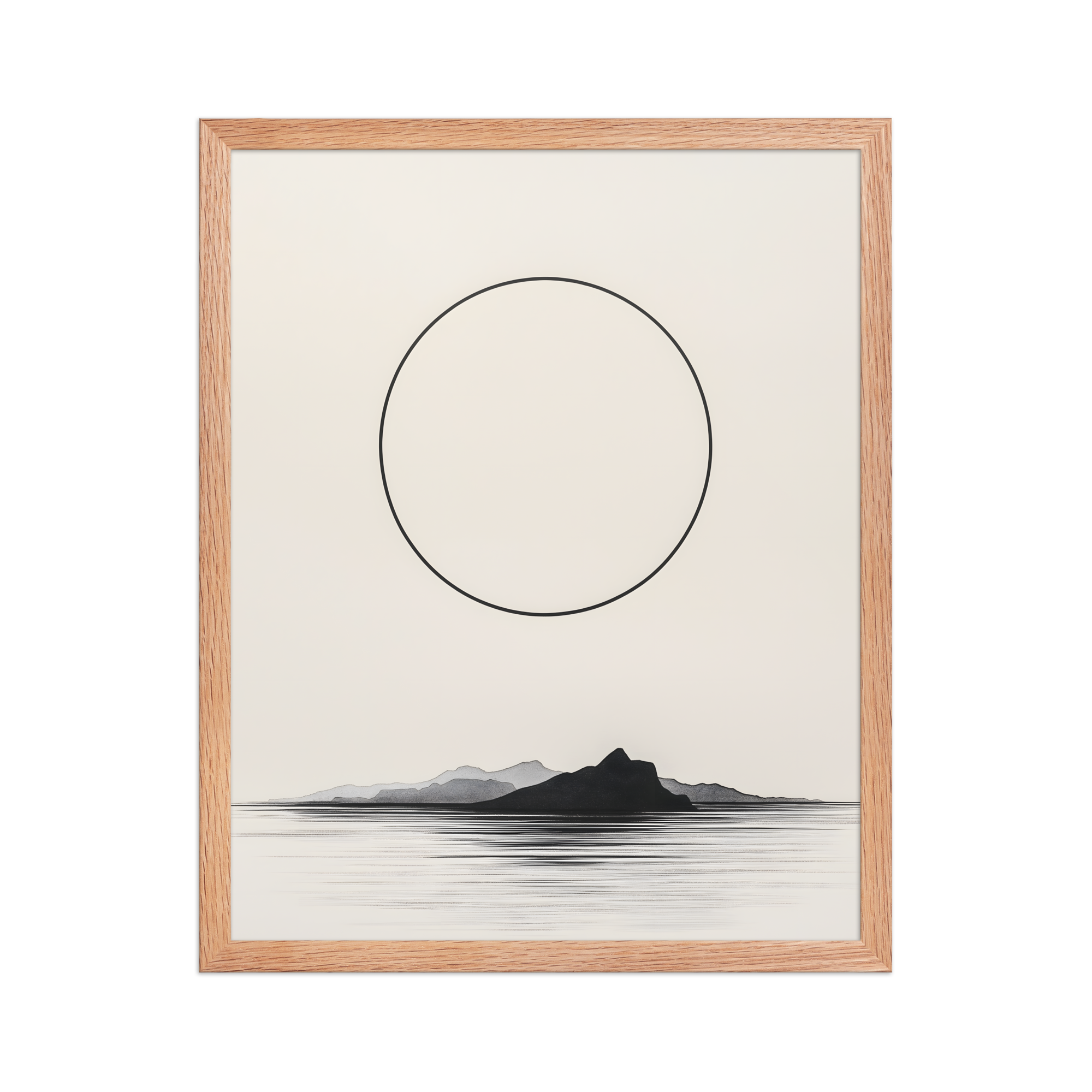 Circle and Space — Japandi ma framed print, minimalist Japanese wall art