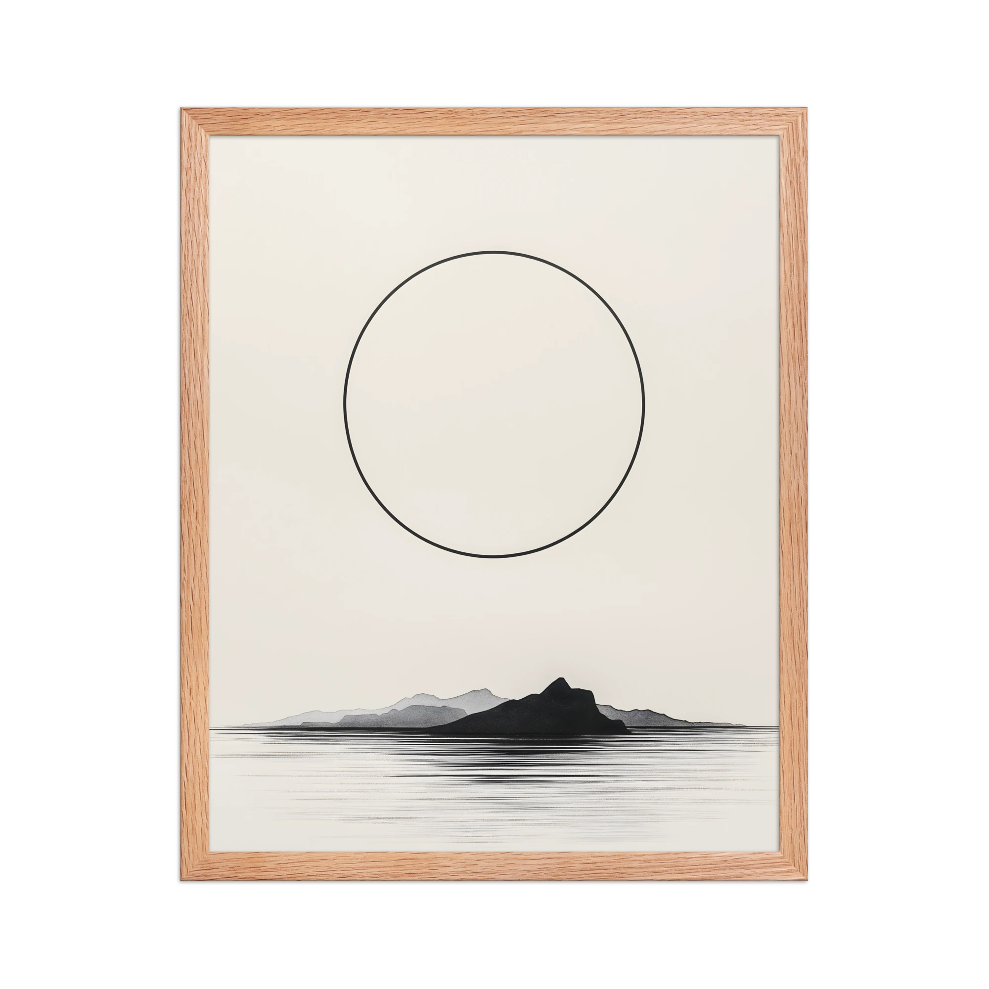 Circle and Space — Japandi ma framed print, minimalist Japanese wall art