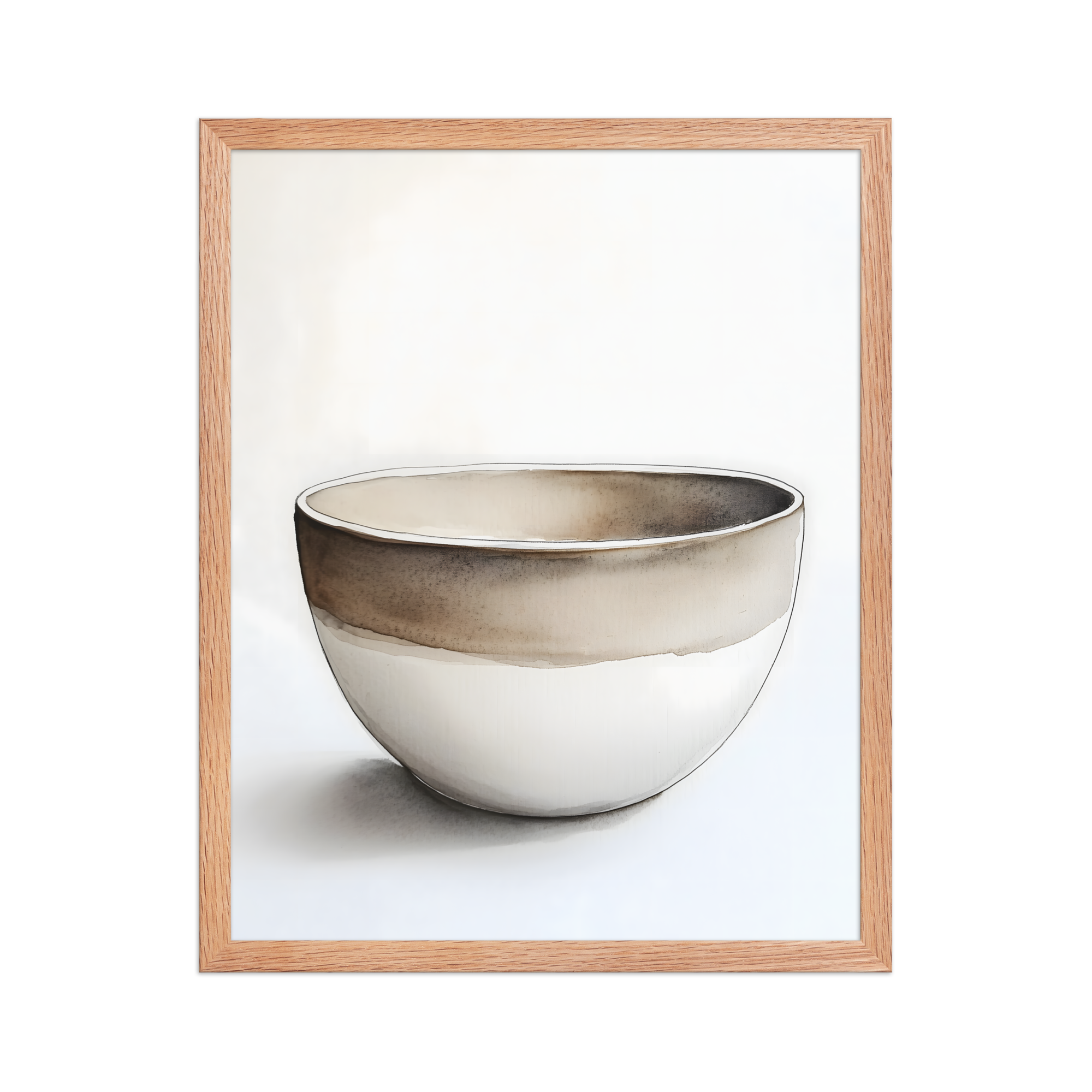 Clay Form — Japandi wabi-sabi framed print, minimalist Japanese wall art