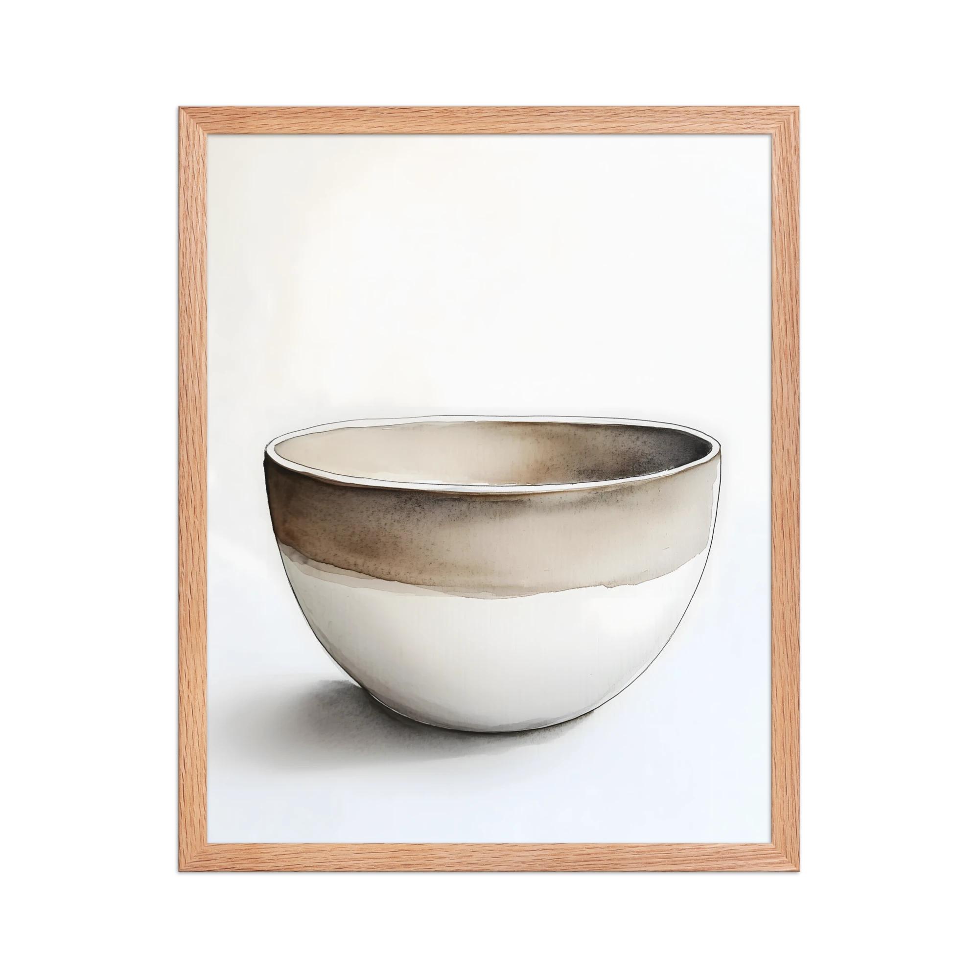 Clay Form — Japandi wabi-sabi framed print, minimalist Japanese wall art