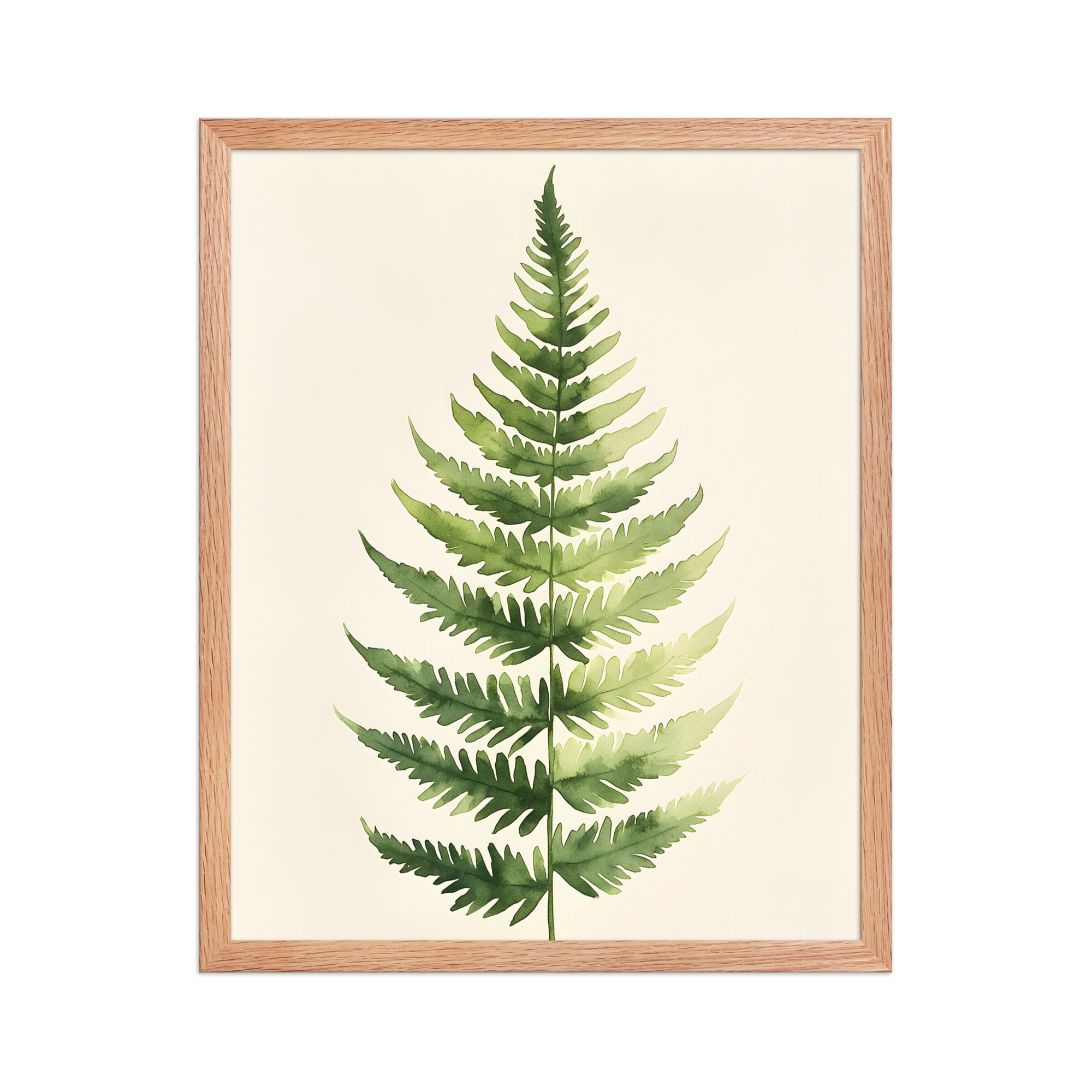 Morning Fern — Japandi zen nature framed print, minimalist Japanese wall art