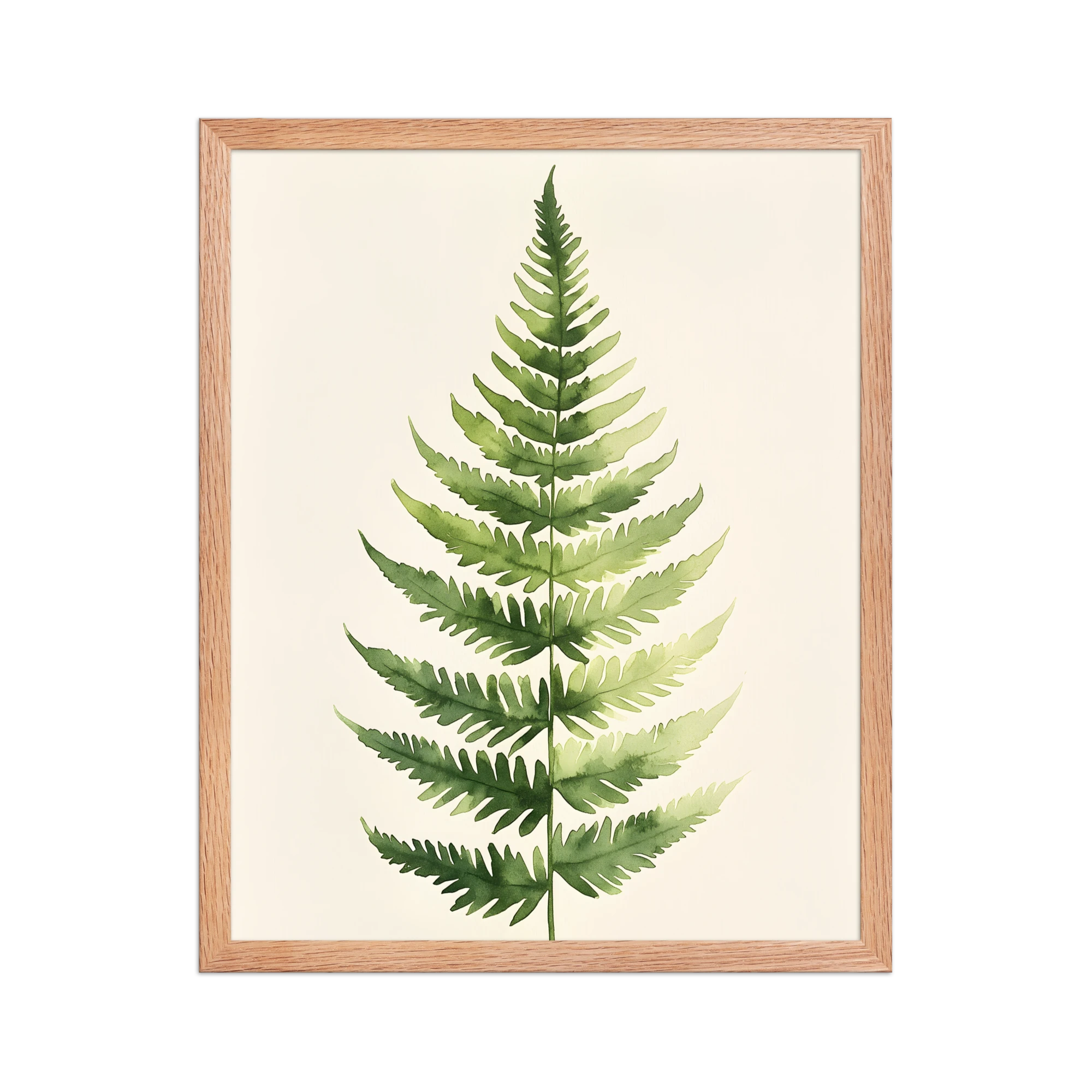Morning Fern — Japandi zen nature framed print, minimalist Japanese wall art