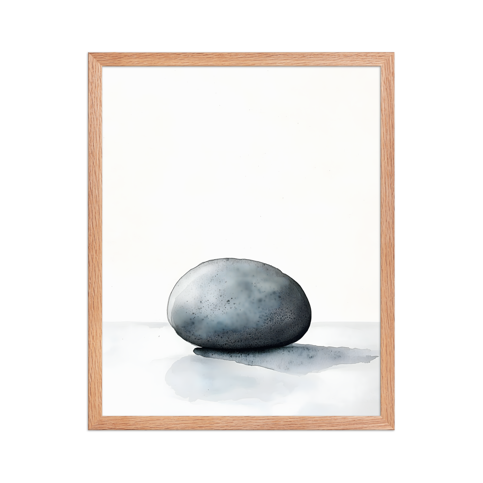 Worn Stone — Japandi wabi-sabi framed print, minimalist Japanese wall art