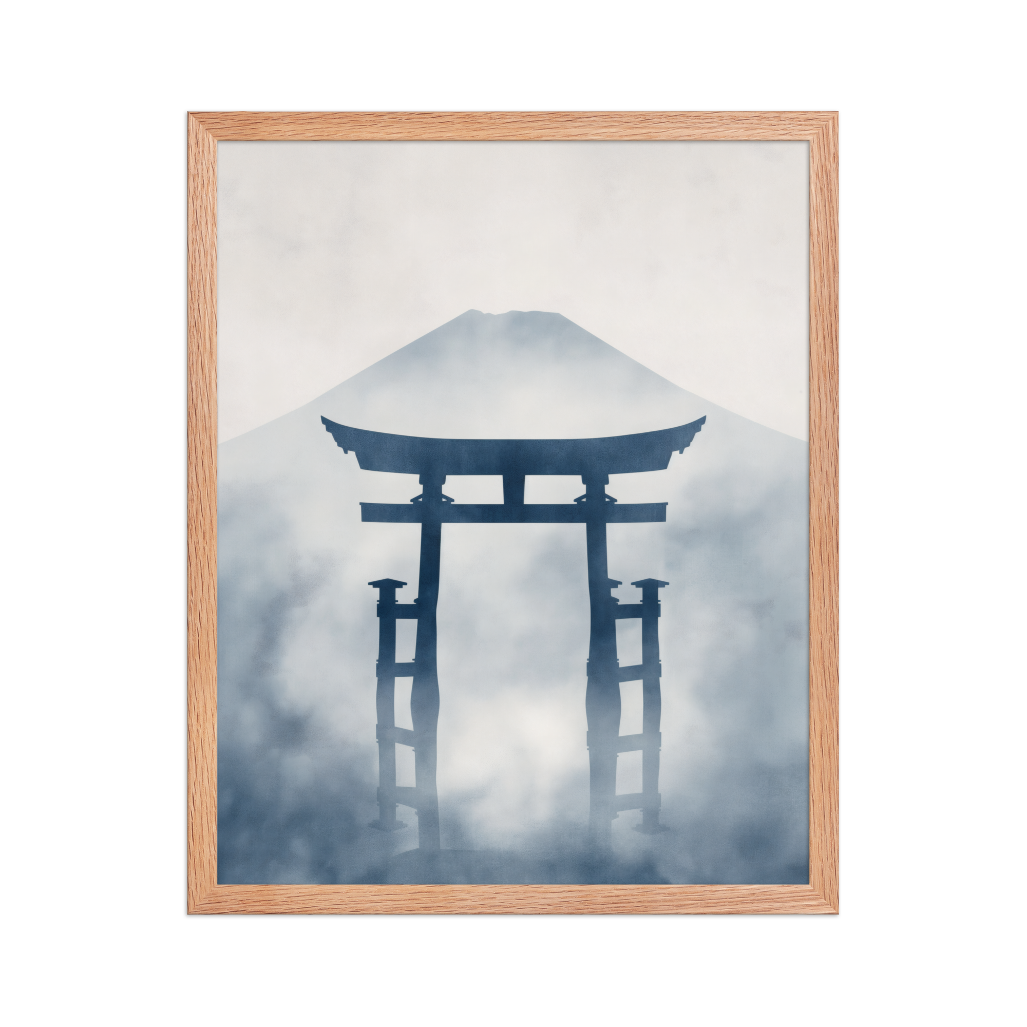 Indigo Pilgrimage — Japanese minimalist zen nature framed wall art