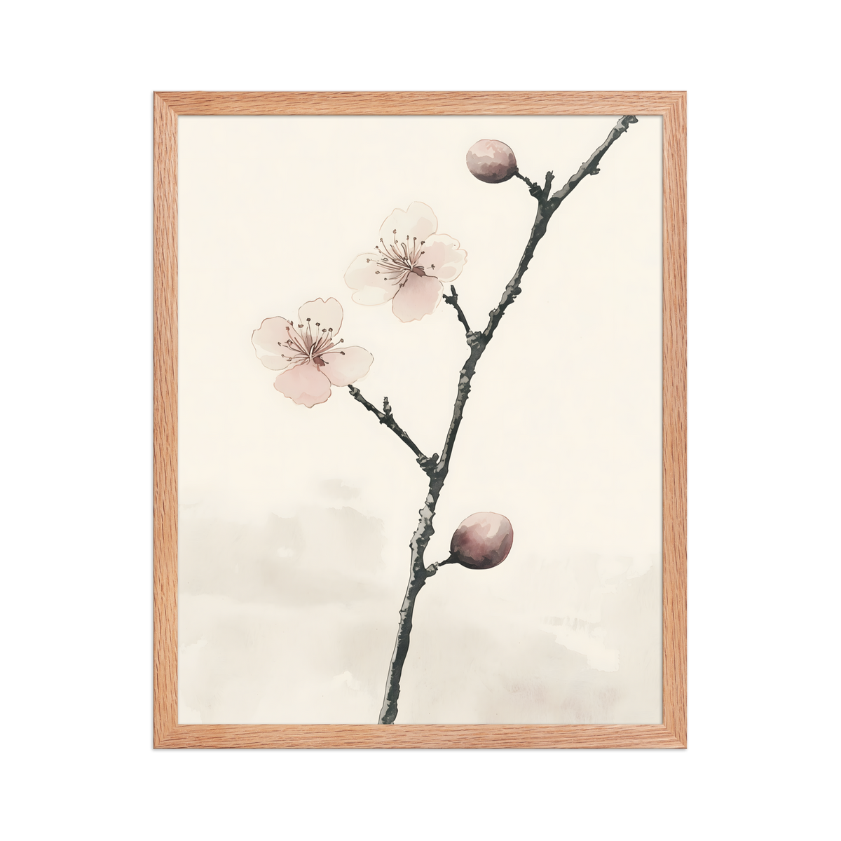 Early Plum — Japanese minimalist framed wall art